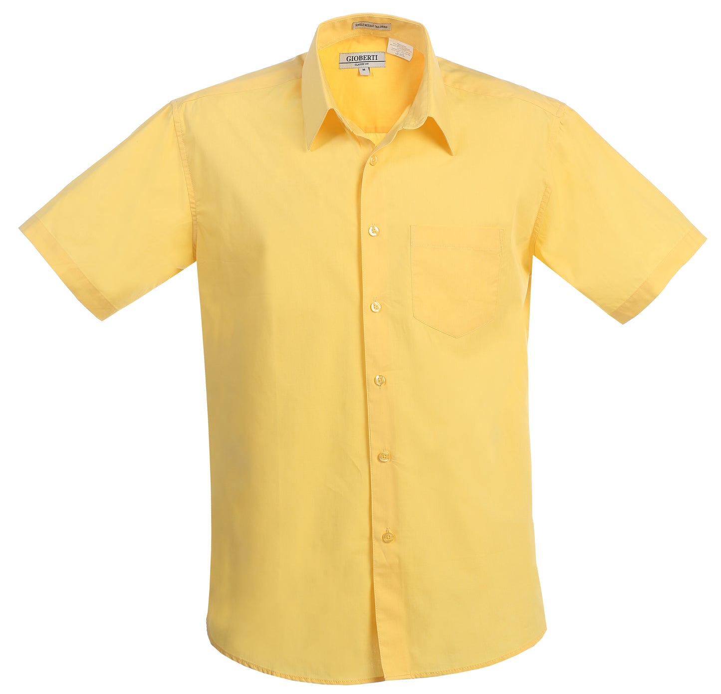 Men's Short Sleeve Solid Dress Shirt