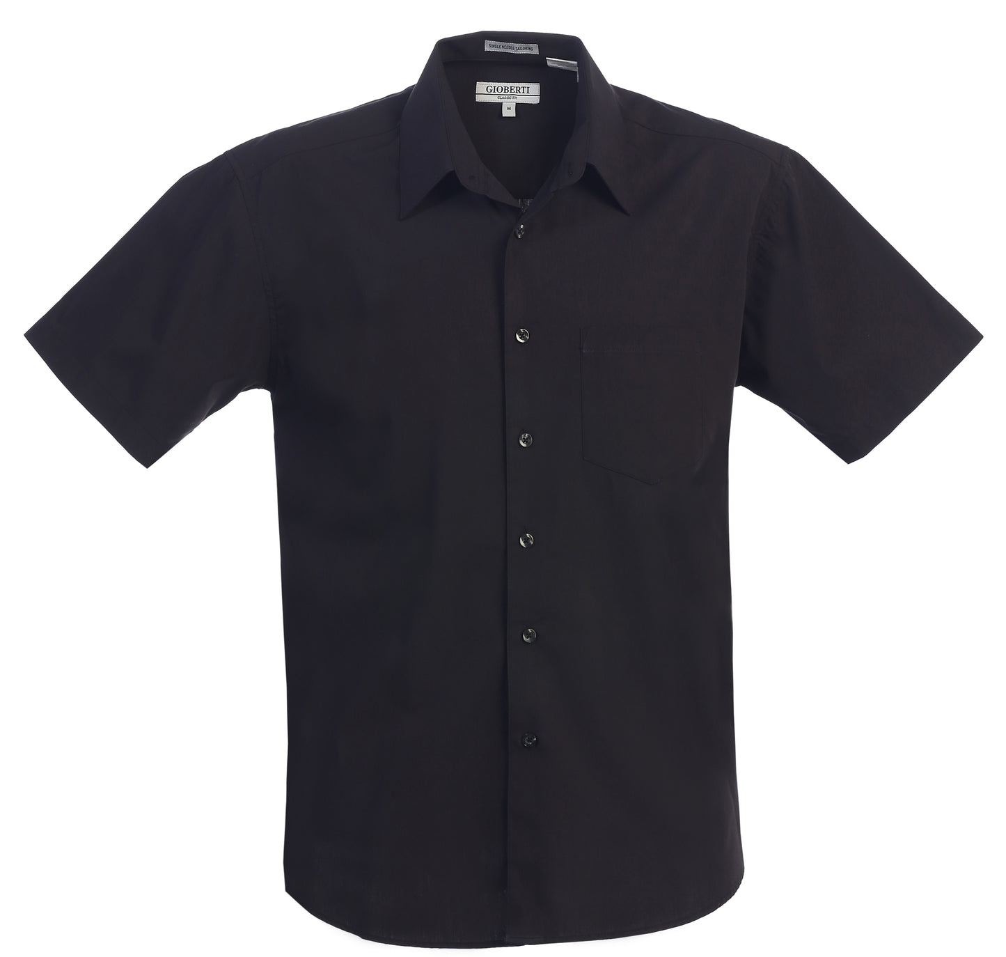 Men's Short Sleeve Solid Dress Shirt