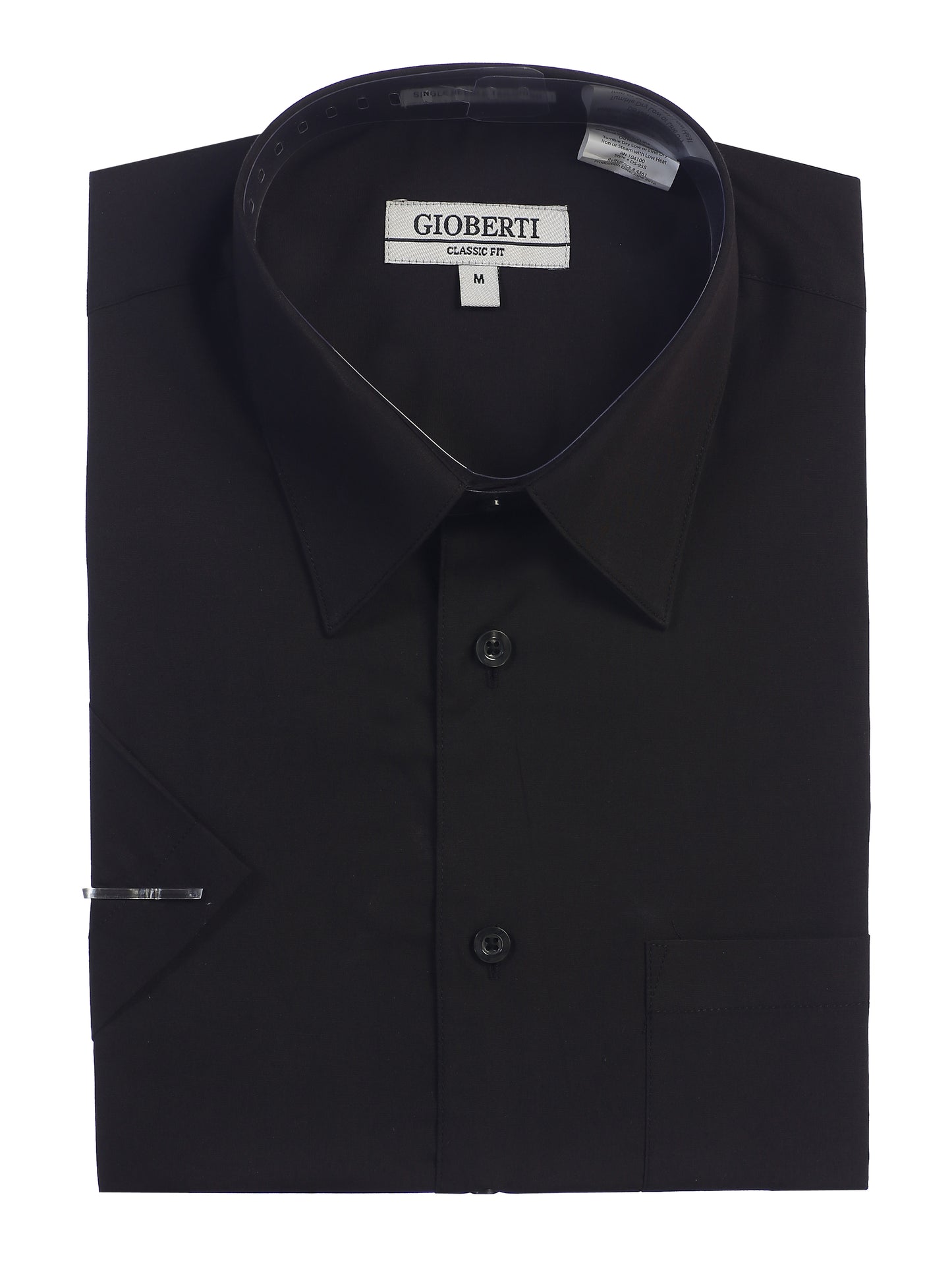 Men's Short Sleeve Solid Dress Shirt