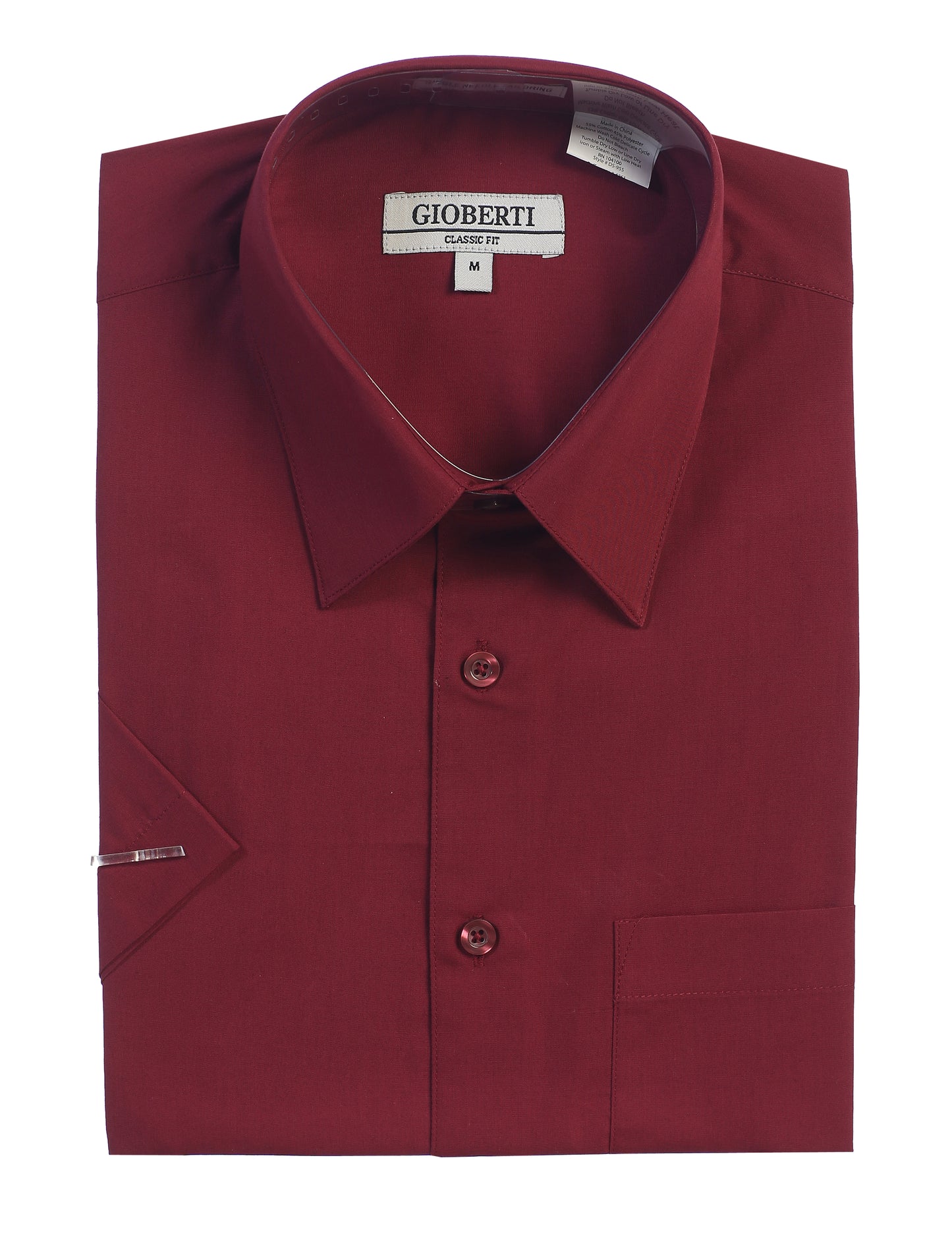 Men's Short Sleeve Solid Dress Shirt