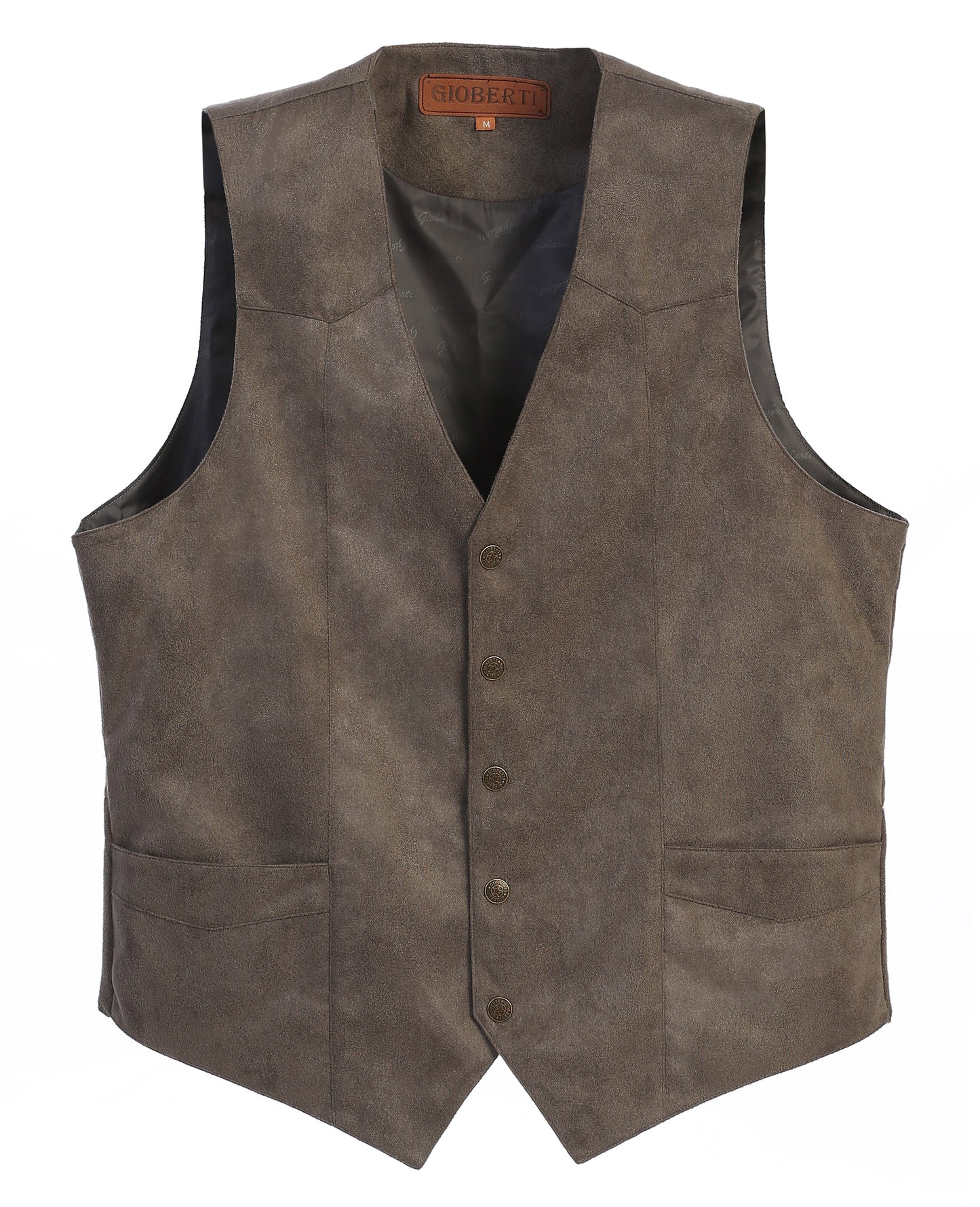 MEN'S 5 BUTTON FAUX SUEDE VEST