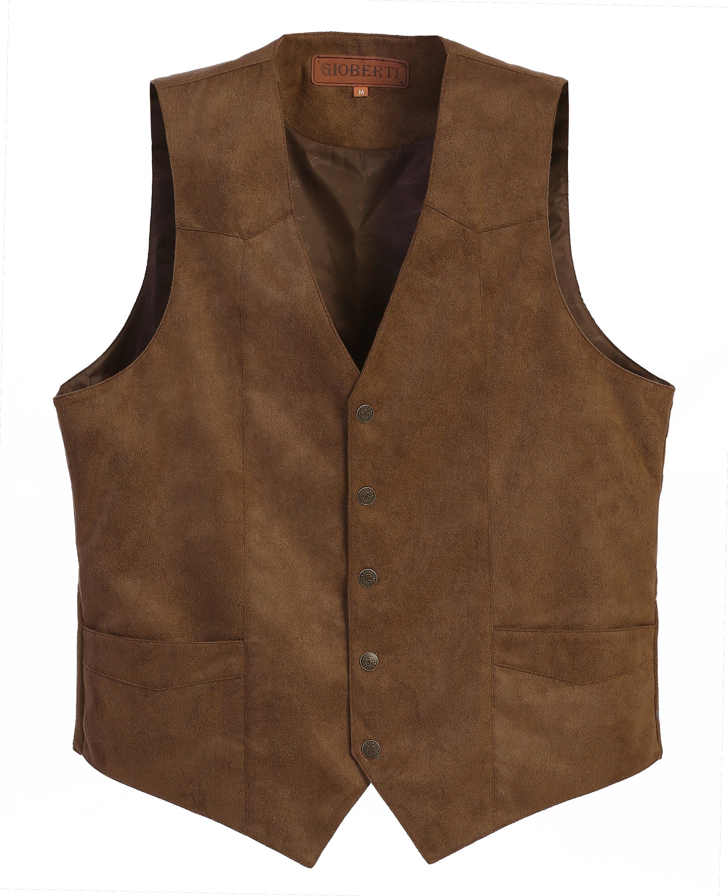 MEN'S 5 BUTTON FAUX SUEDE VEST