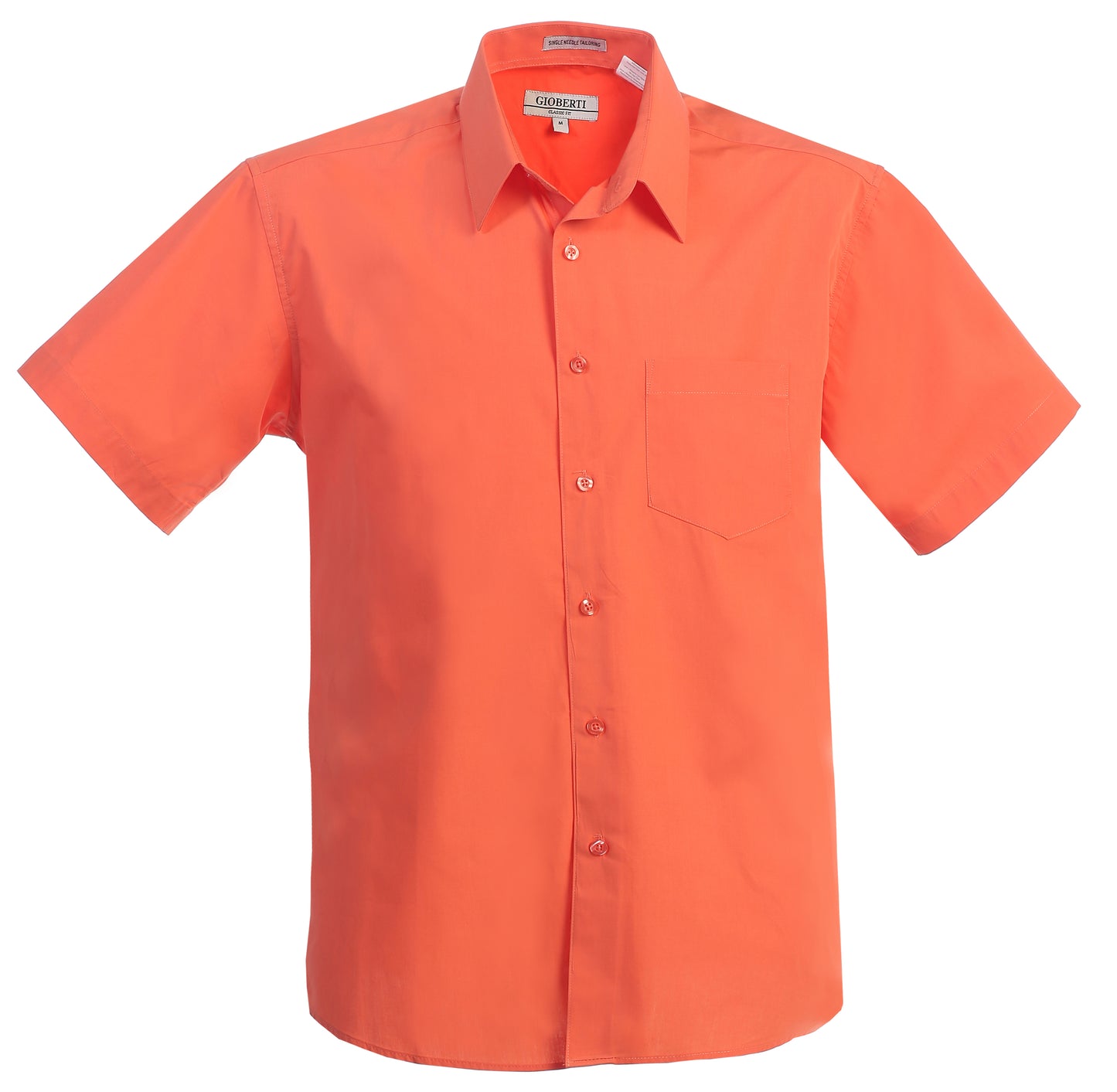 Men's Short Sleeve Solid Dress Shirt