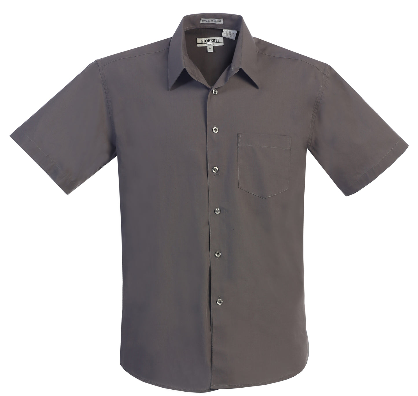 Men's Short Sleeve Solid Dress Shirt