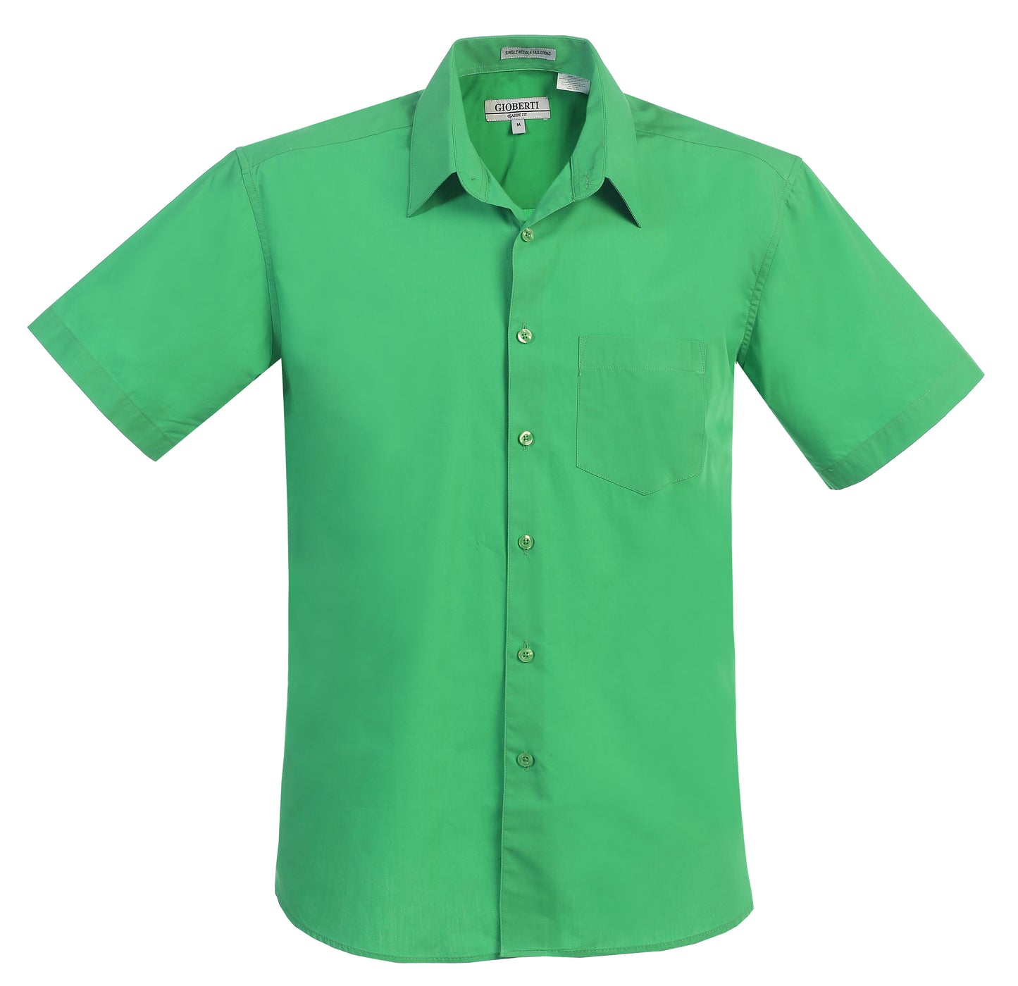 Men's Short Sleeve Solid Dress Shirt