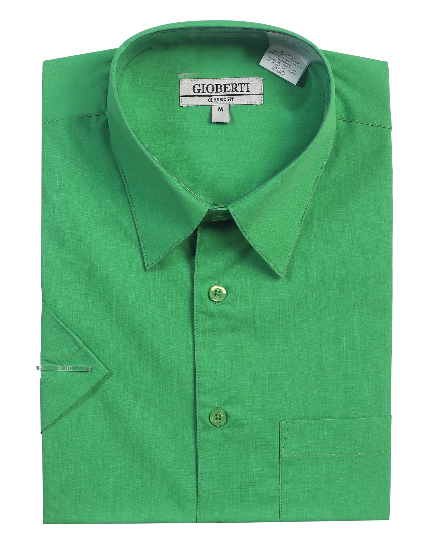 Men's Short Sleeve Solid Dress Shirt