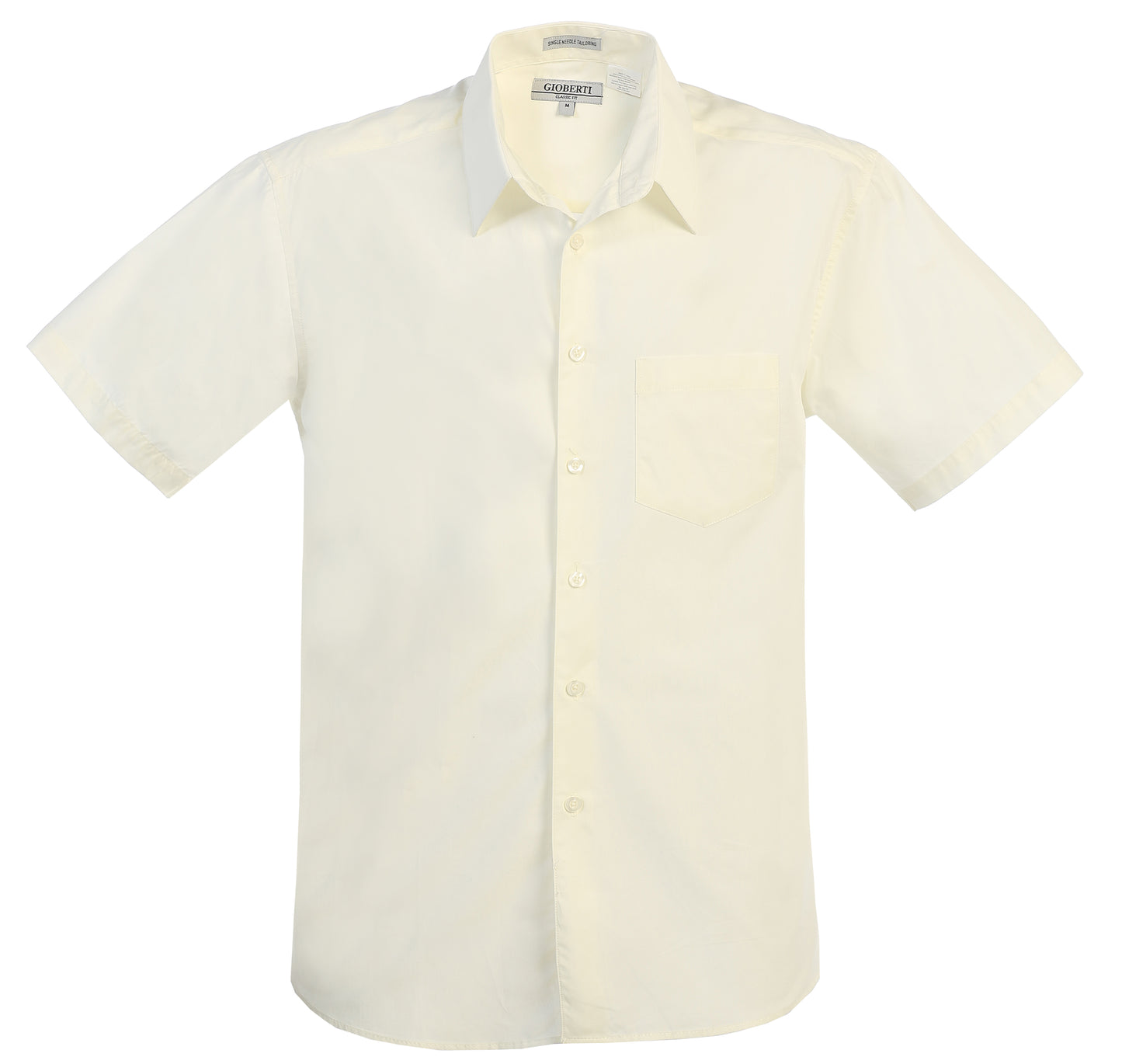 Men's Short Sleeve Solid Dress Shirt