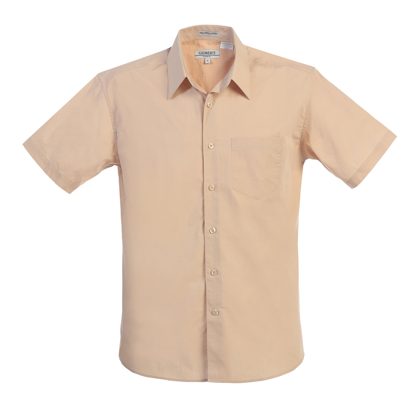 Men's Short Sleeve Solid Dress Shirt