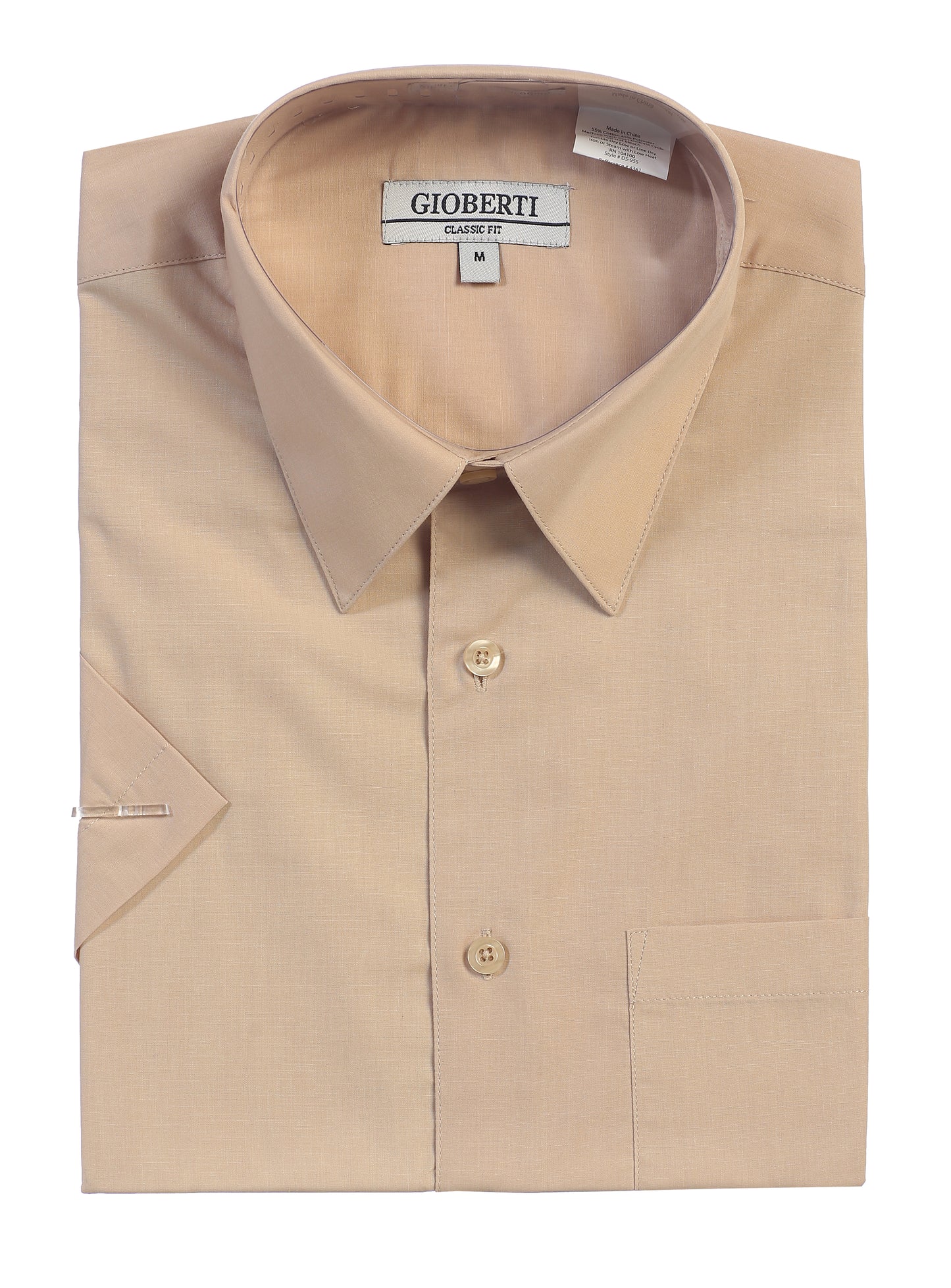 Men's Short Sleeve Solid Dress Shirt