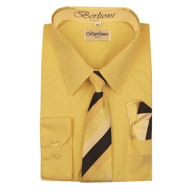BOYS SOLID DRESS FORMAL SHIRT