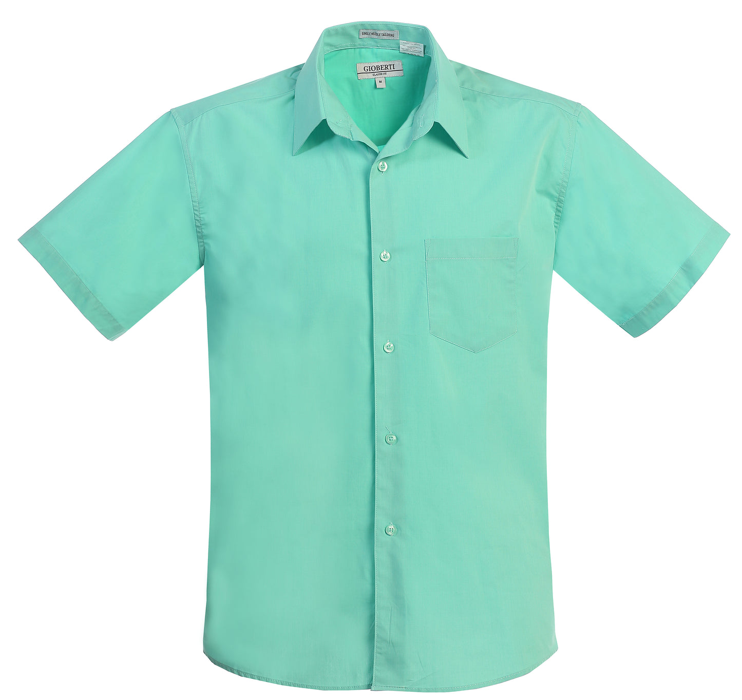Men's Short Sleeve Solid Dress Shirt