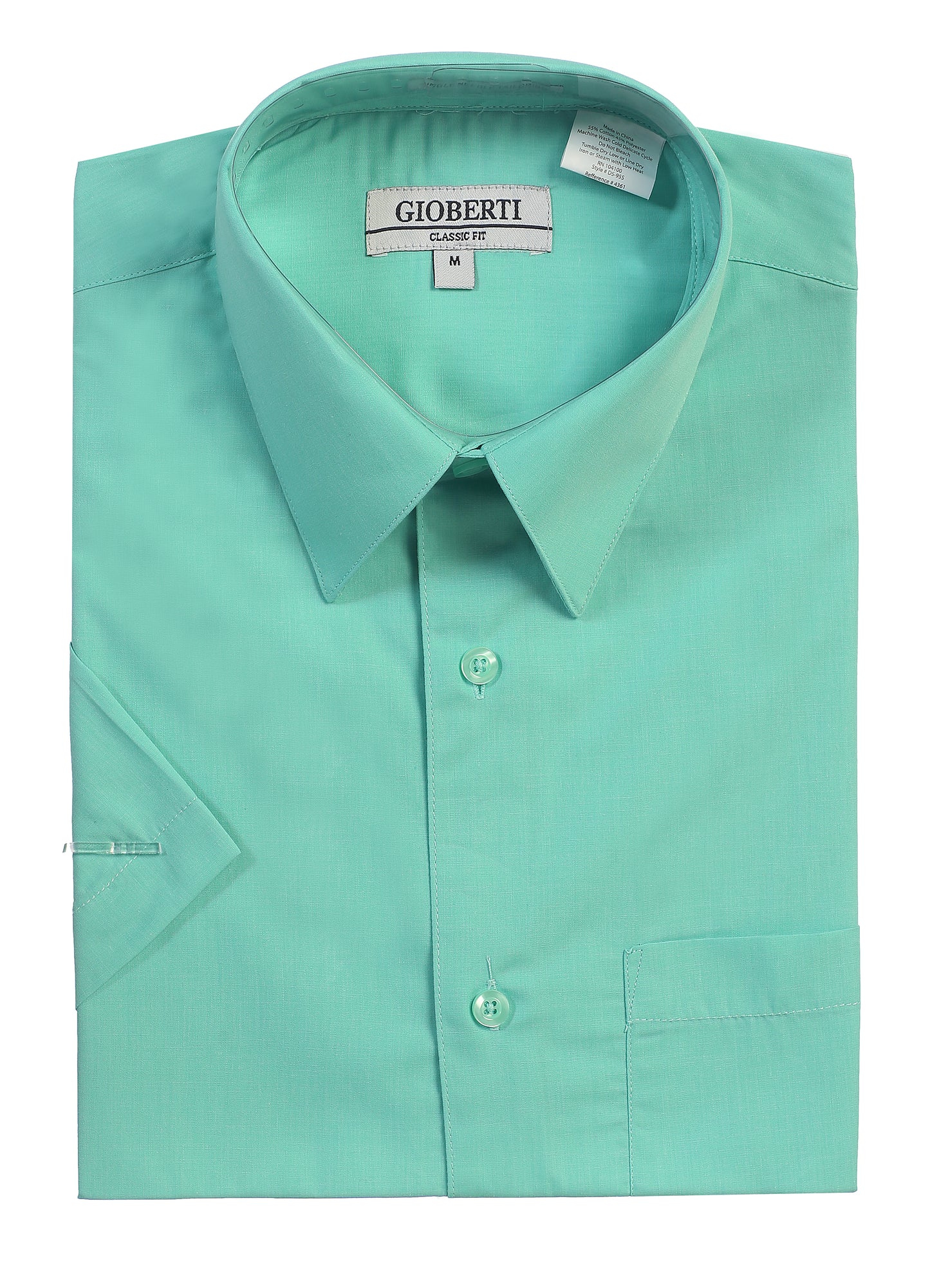 Men's Short Sleeve Solid Dress Shirt