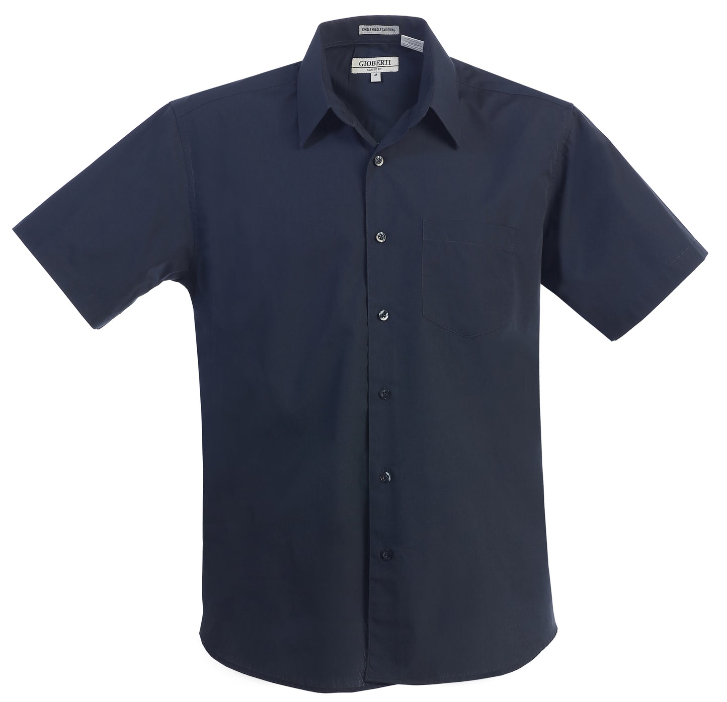 Men's Short Sleeve Solid Dress Shirt