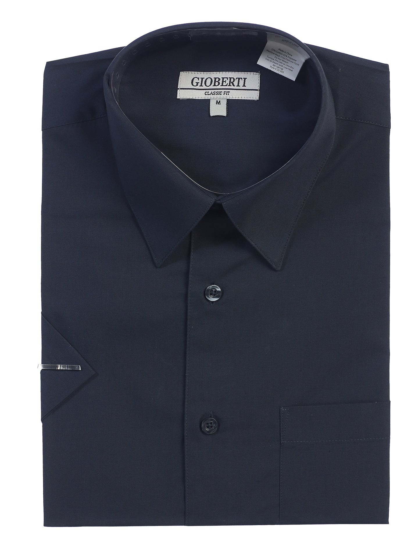 Men's Short Sleeve Solid Dress Shirt