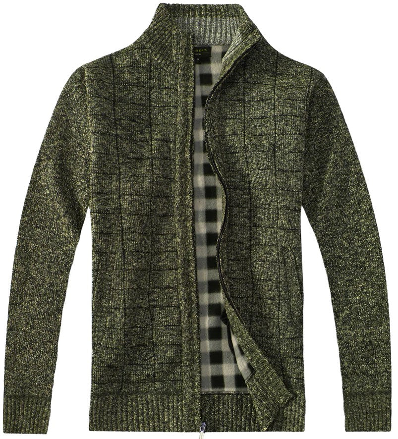 MEN'S KNITTED FULL ZIP CARDIGAN SWEATER