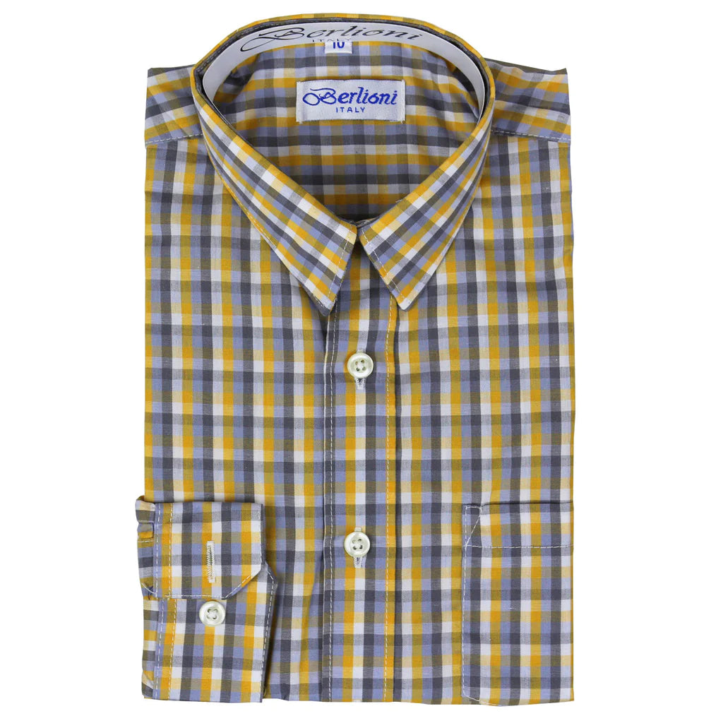 BOY'S CHECKERED DRESS SHIRT