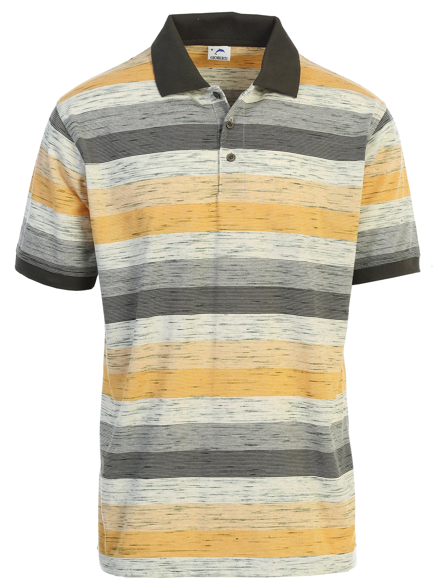 Mens Club Stripe Polo Shirt - Short Sleeve, Regular Fit, Yarn Dye