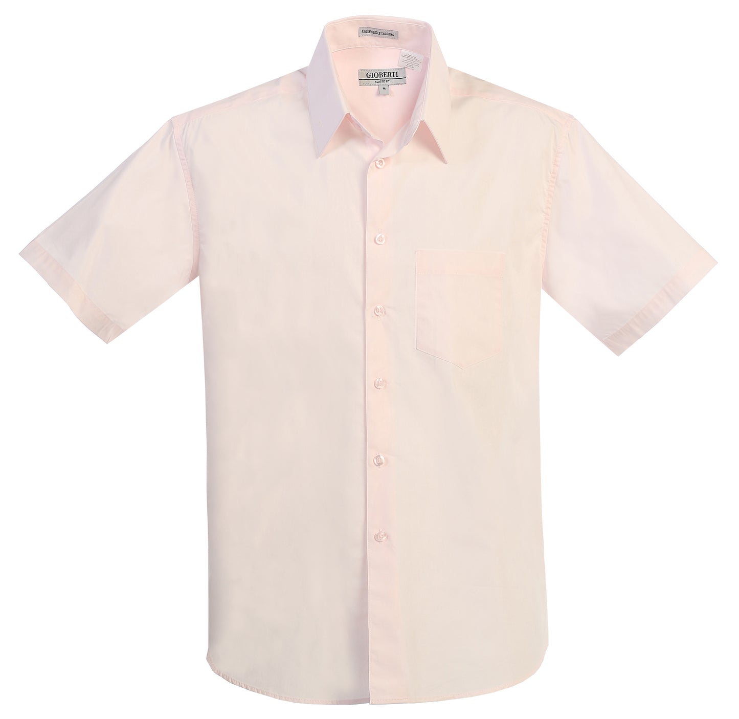 Men's Short Sleeve Solid Dress Shirt