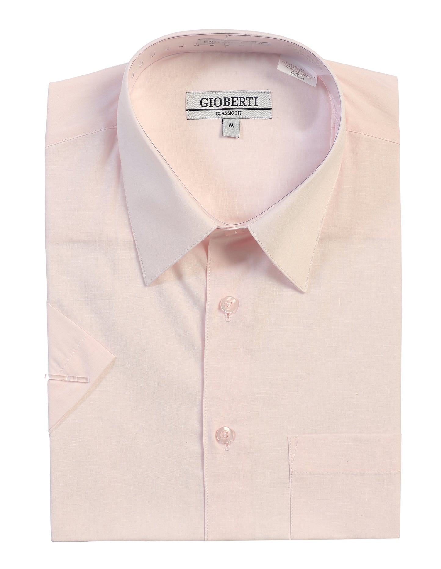 Men's Short Sleeve Solid Dress Shirt