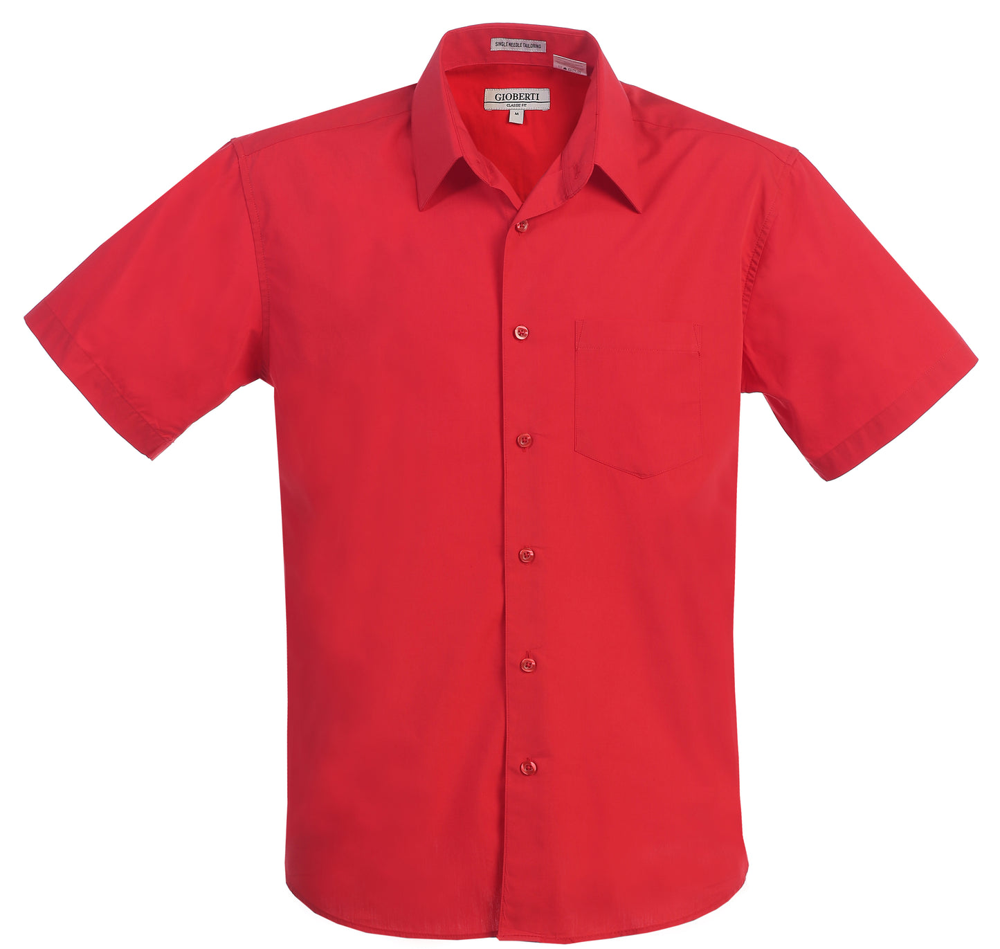 Men's Short Sleeve Solid Dress Shirt