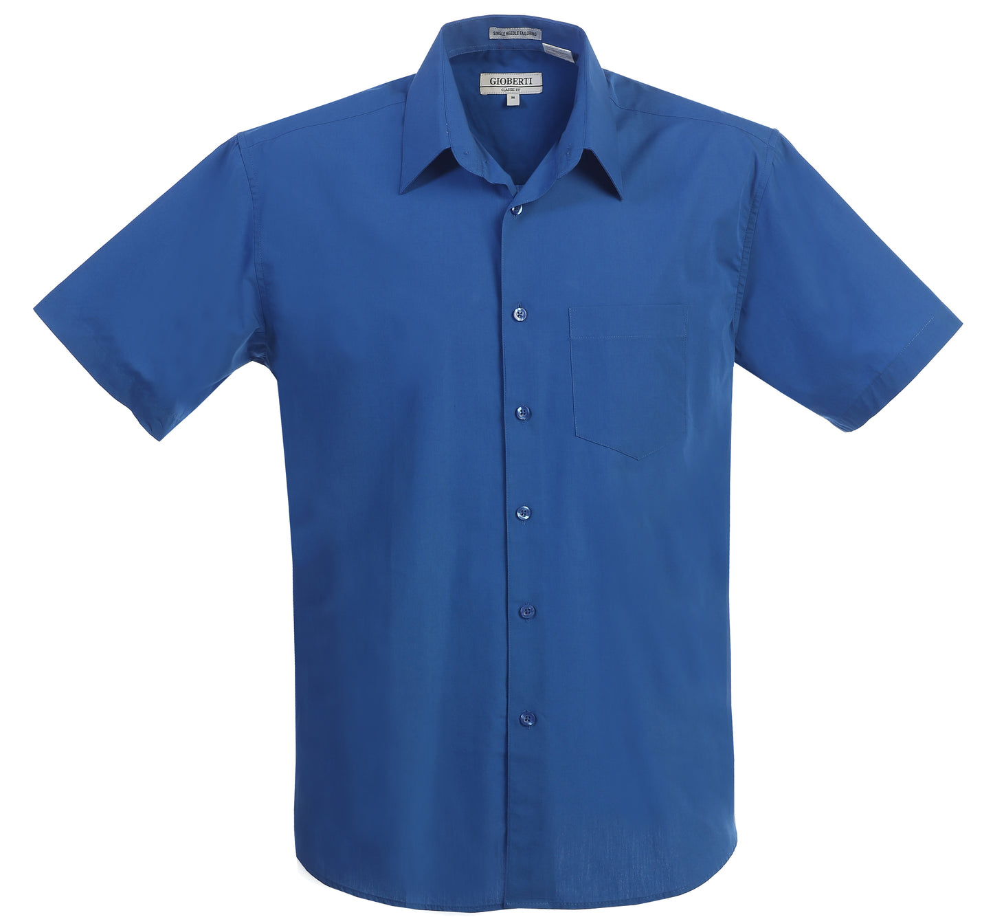 Men's Short Sleeve Solid Dress Shirt