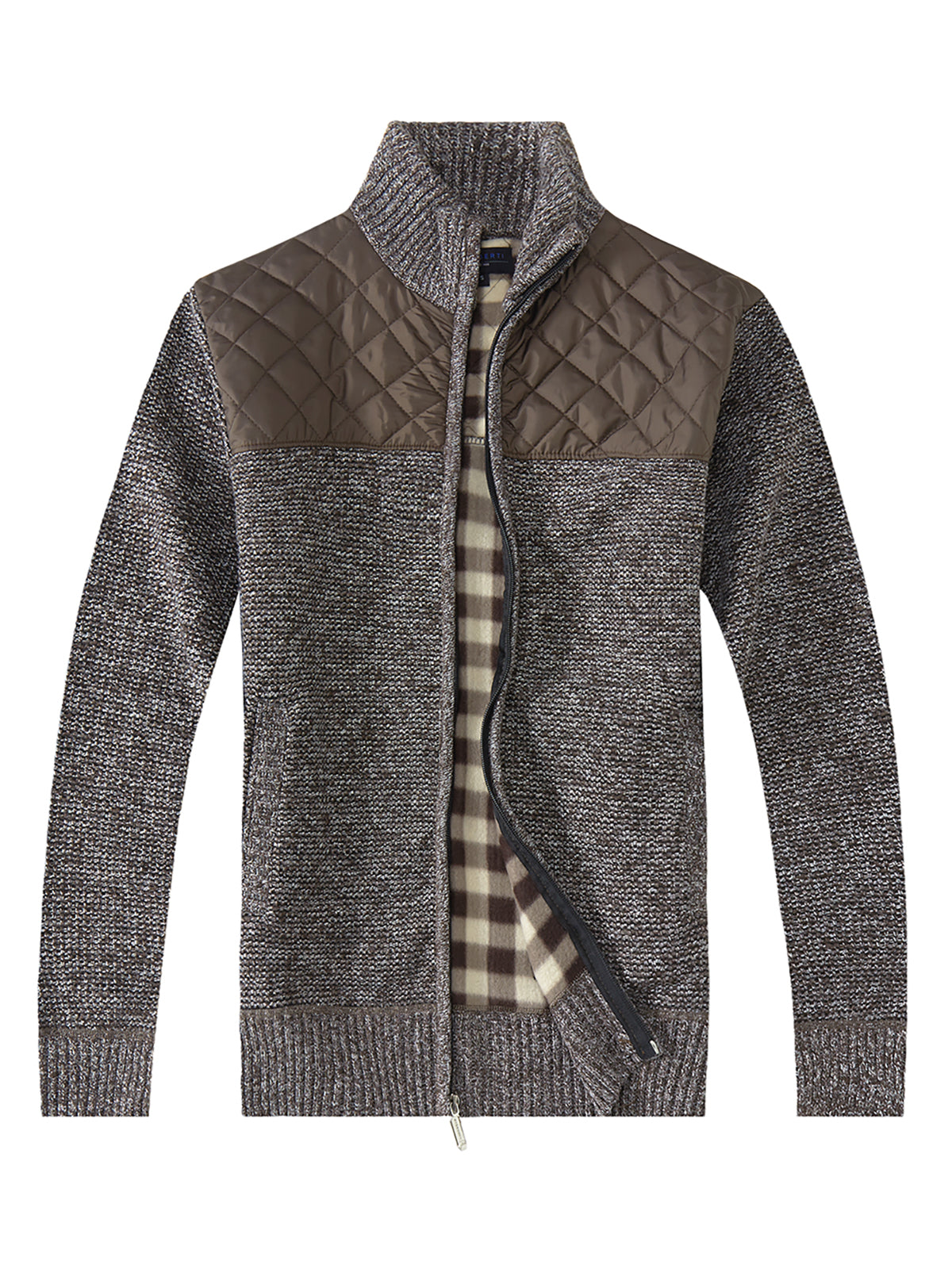 MEN'S KNITTED FULL ZIP CARDIGAN SWEATER