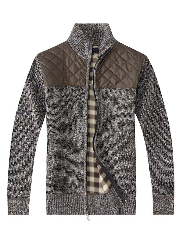MEN'S KNITTED FULL ZIP CARDIGAN SWEATER