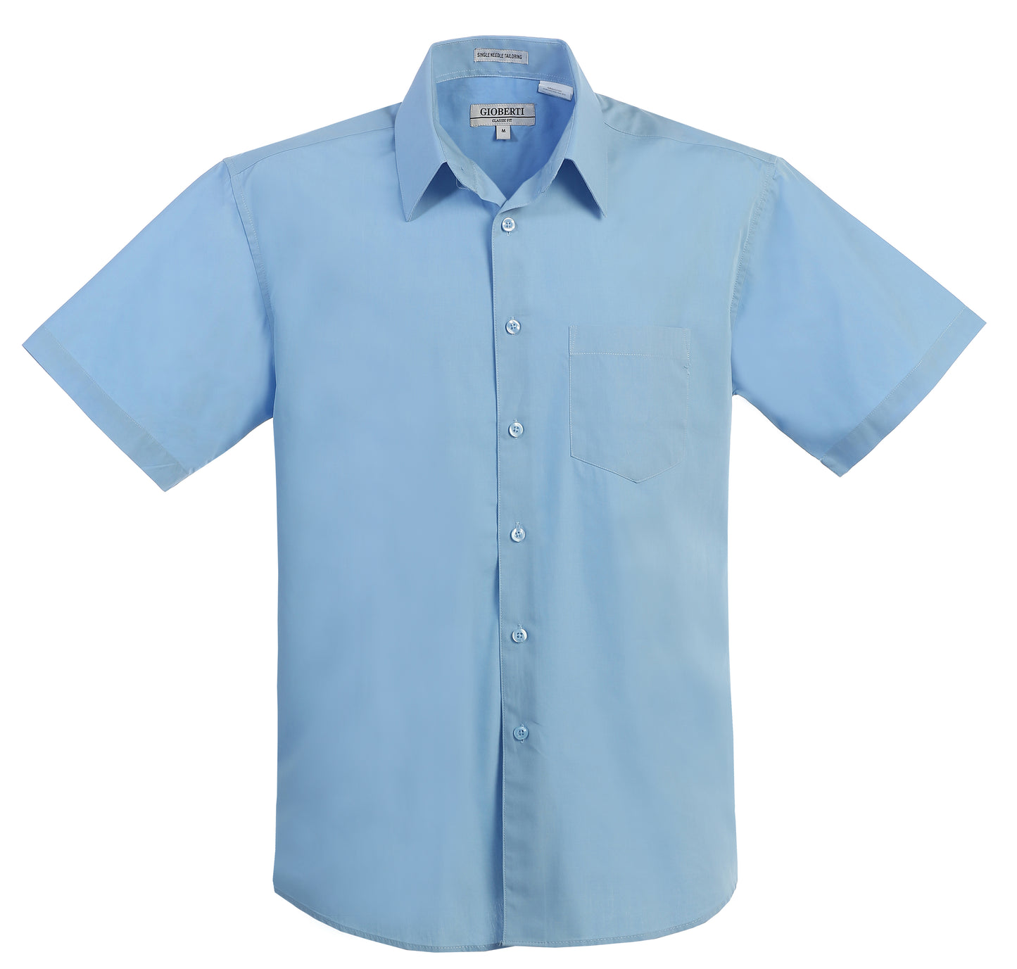 Men's Short Sleeve Solid Dress Shirt
