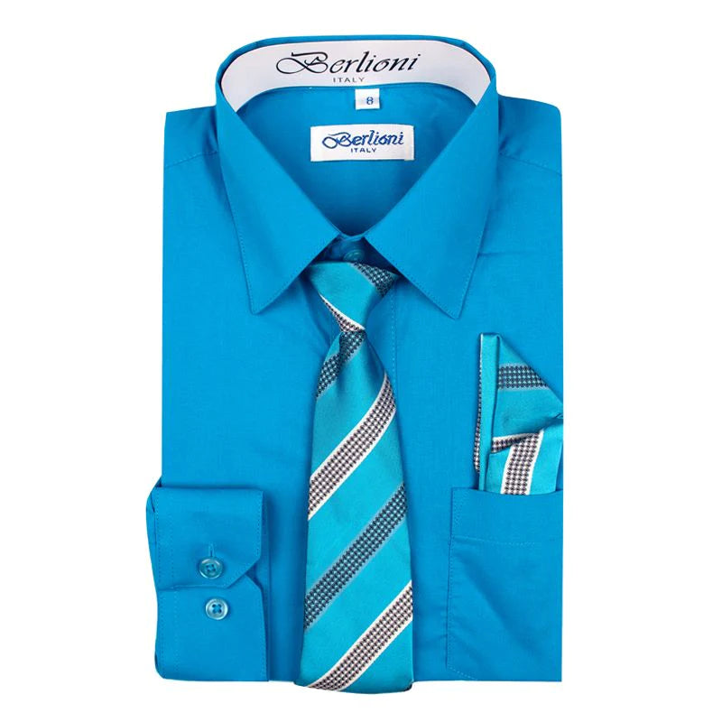 BOYS SOLID DRESSED FORMAL SHIRT