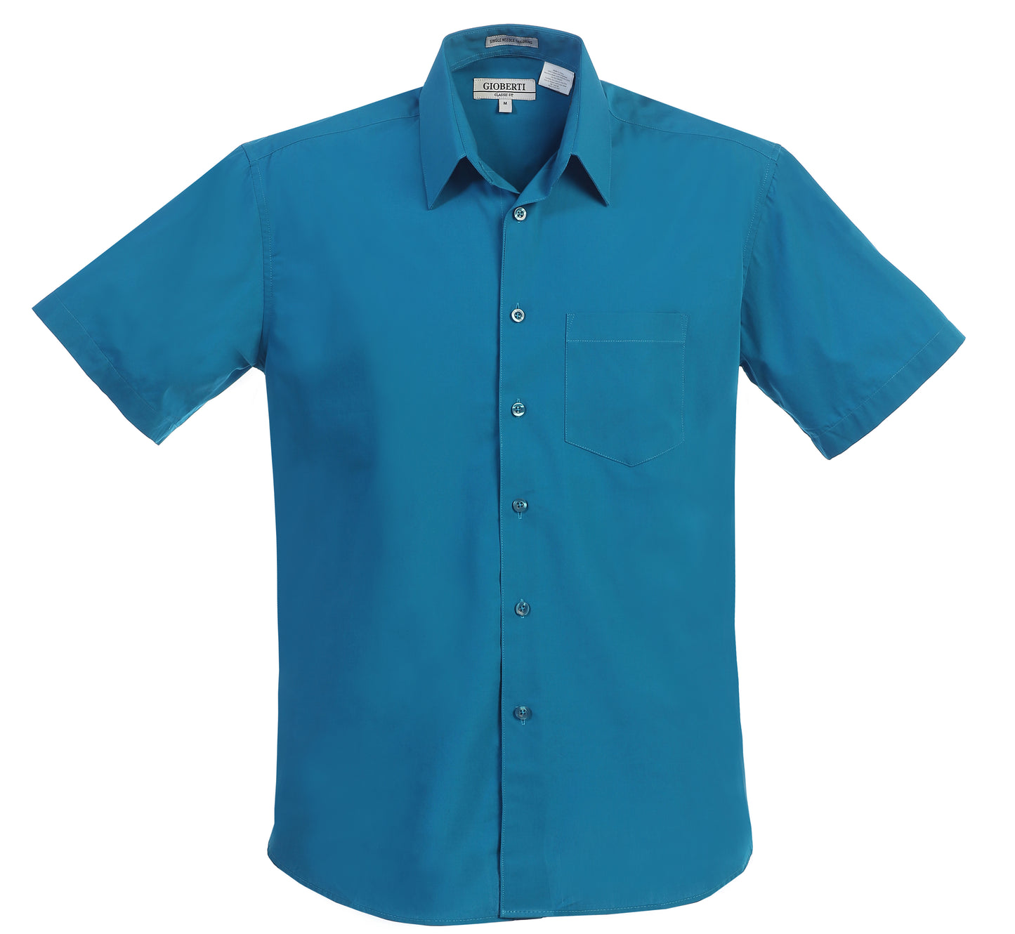 Men's Short Sleeve Solid Dress Shirt
