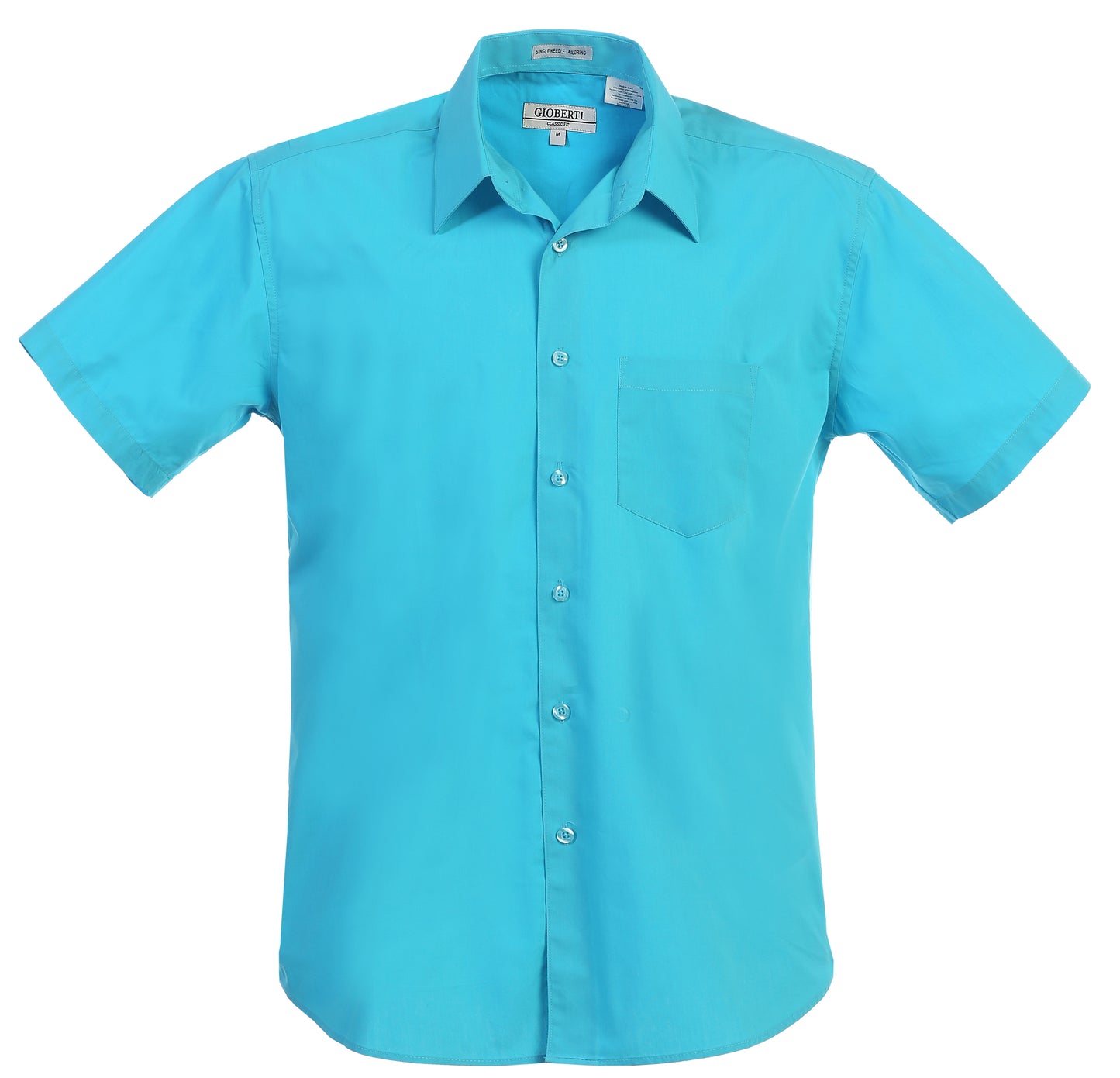 Men's Short Sleeve Solid Dress Shirt