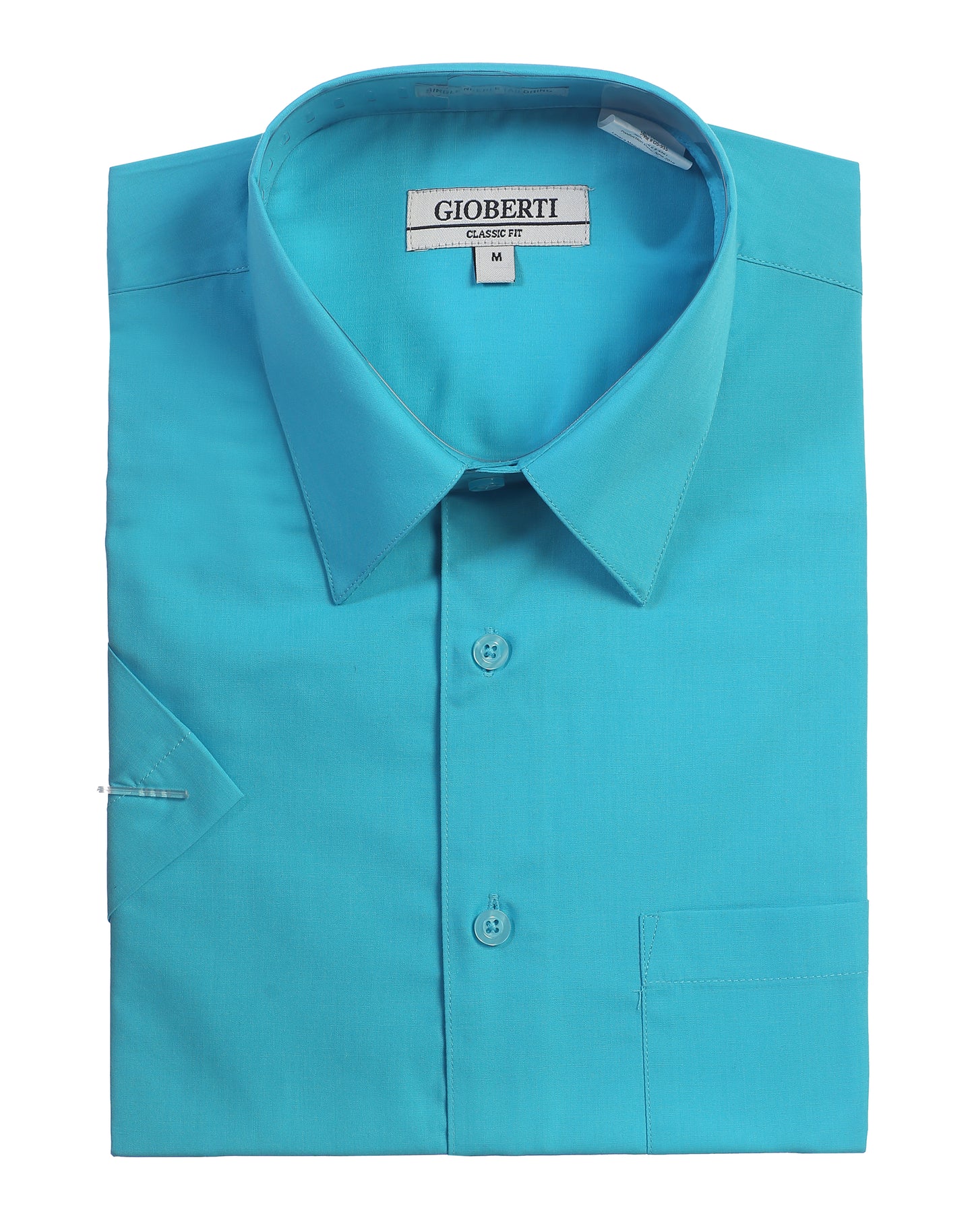 Men's Short Sleeve Solid Dress Shirt