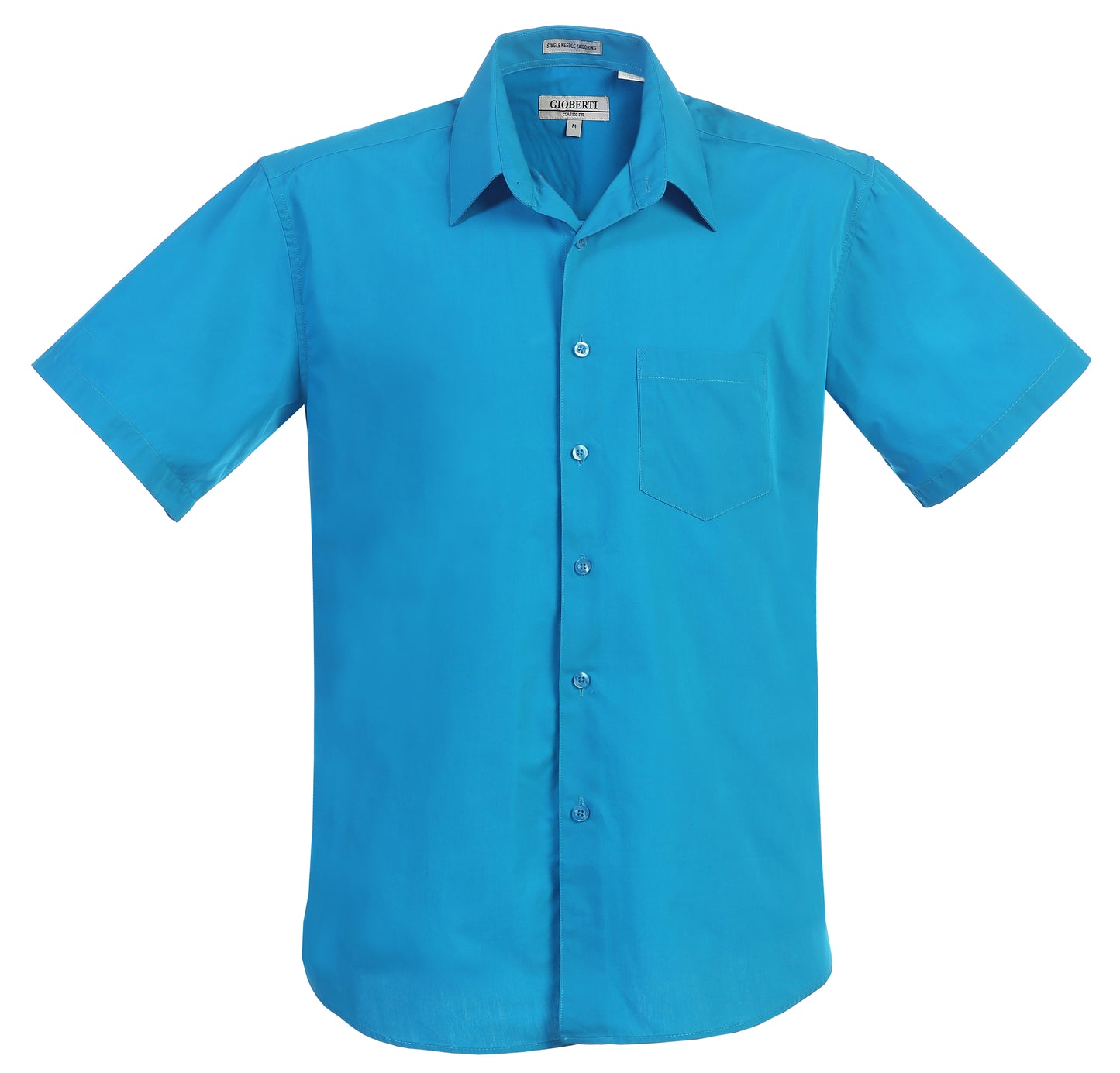 Men's Short Sleeve Solid Dress Shirt