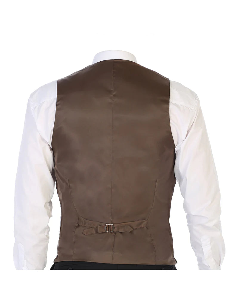 MEN'S 5 BUTTON TAILORED COLLAR FORMAL SUIT VEST