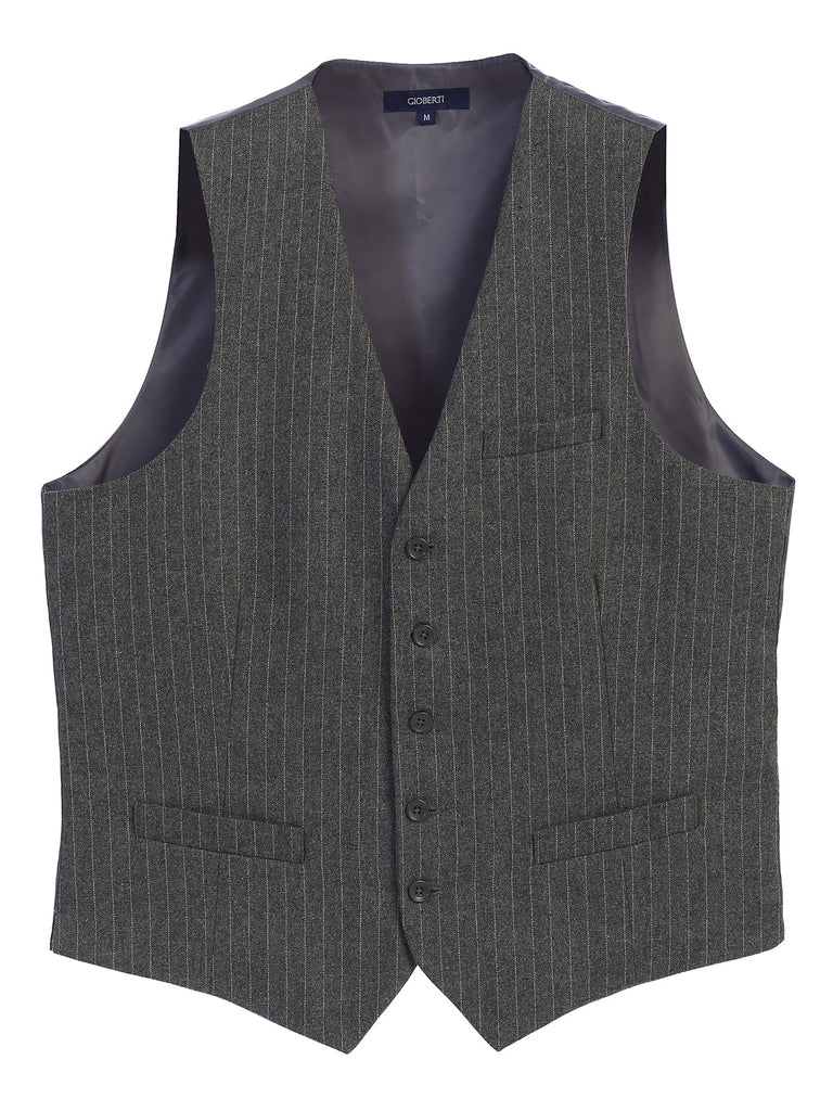 MEN'S 5N BUTTON FORMAL STRIPE SUIT VEST