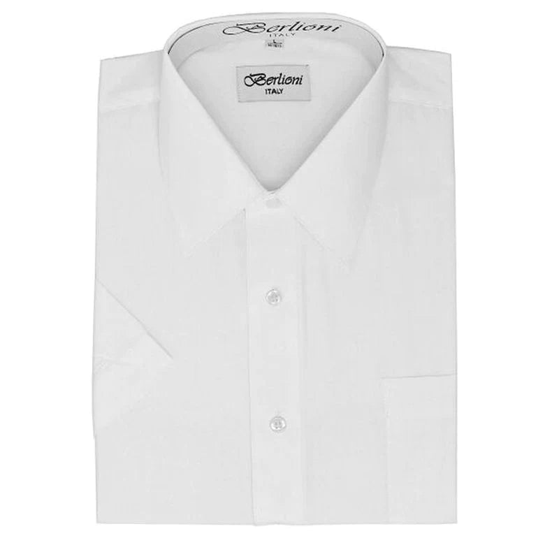 Men's solid dress shirt short sleeves
