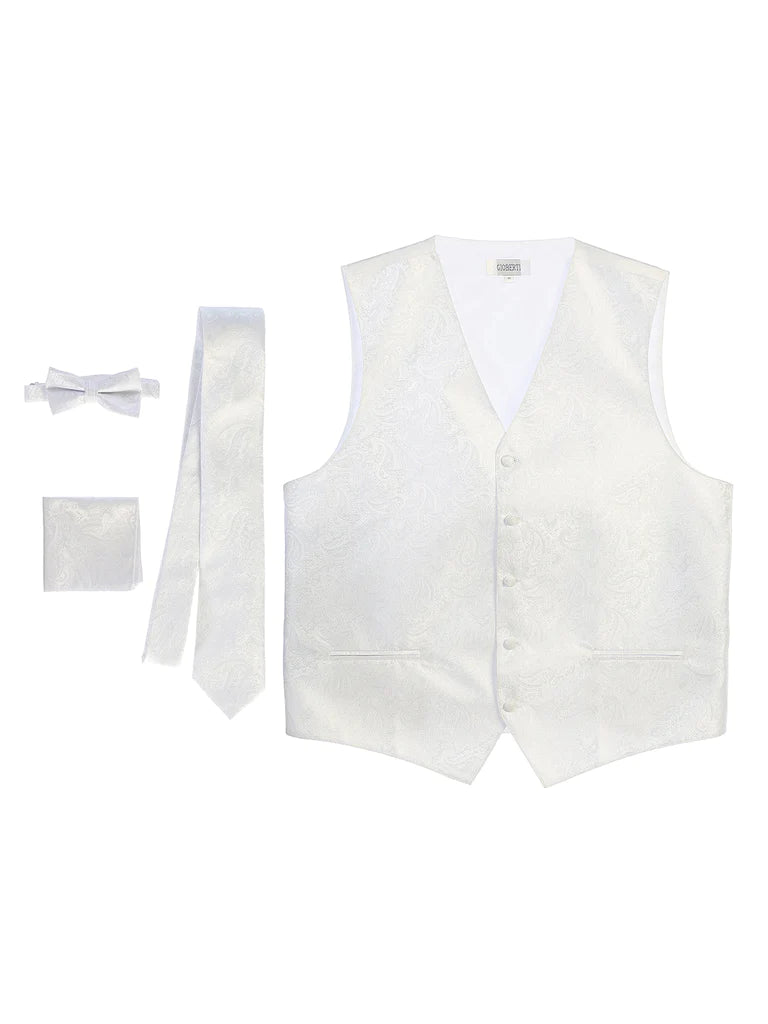 MEN'S 4PC FORMAL JACQUARD PAISLEY VEST SET