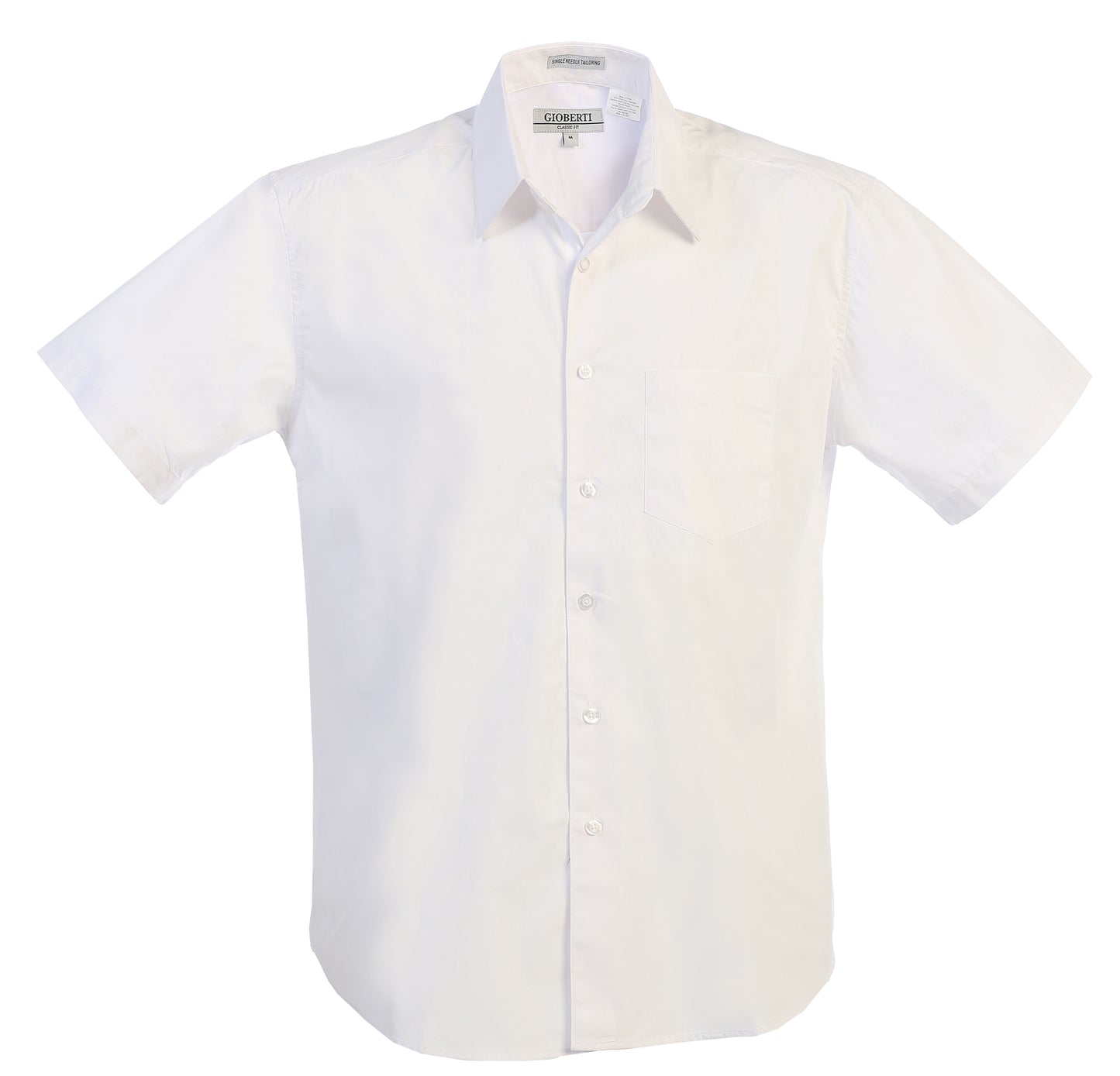 Men's Short Sleeve Solid Dress Shirt