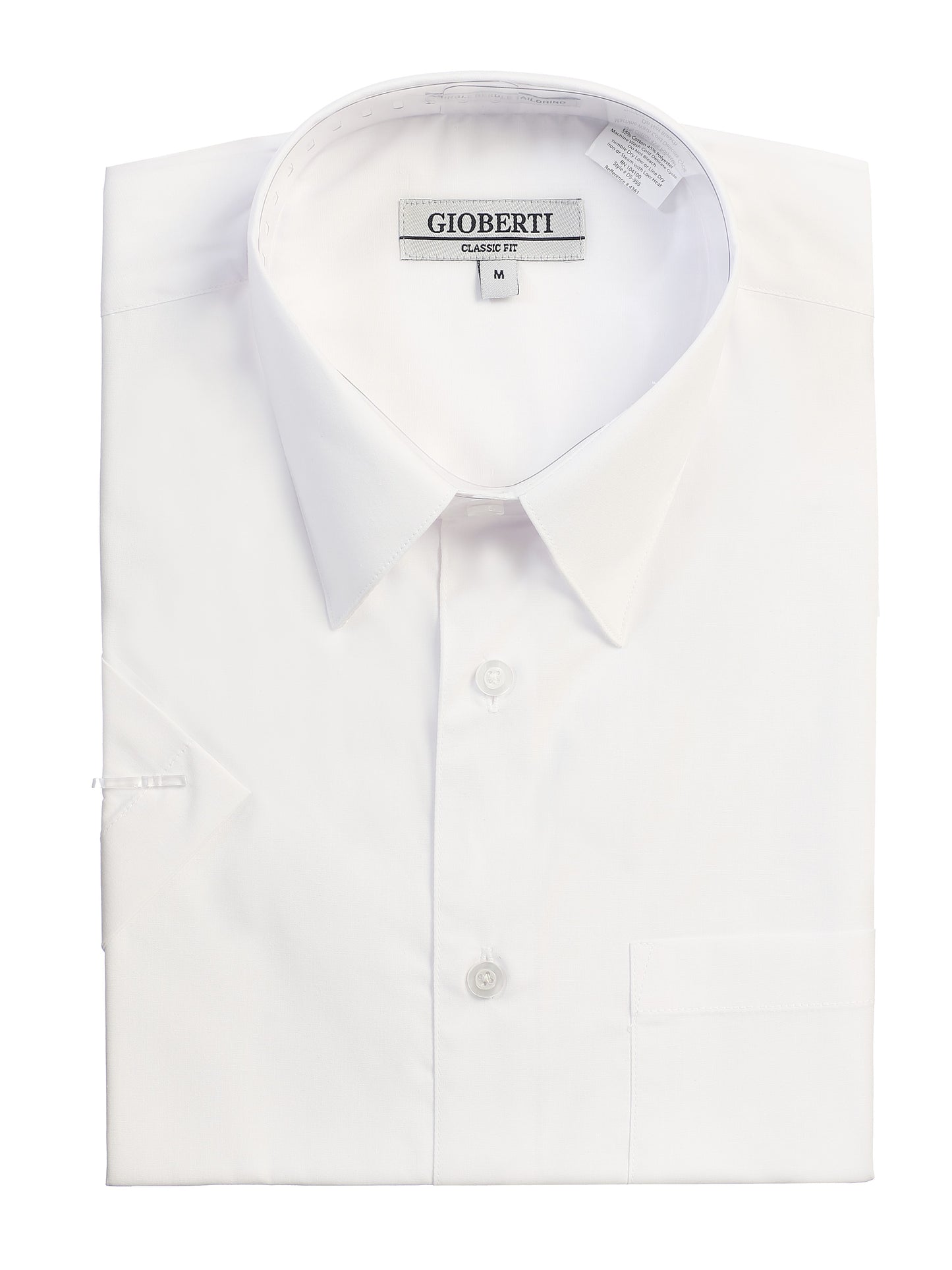 Men's Short Sleeve Solid Dress Shirt