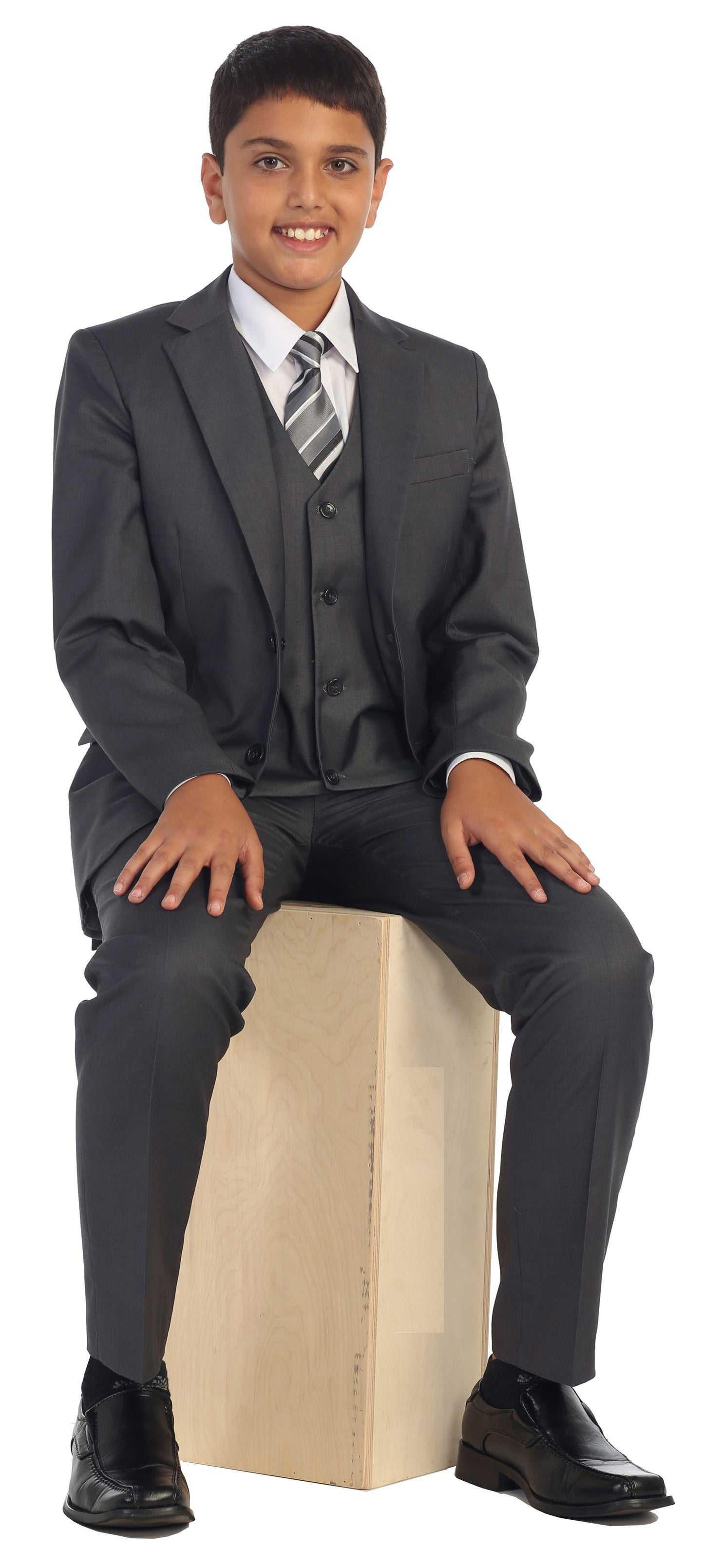 Boys formal Charcoal Regular suit (7 pcs)