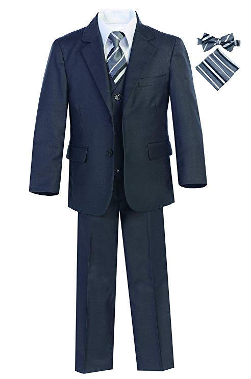 Boys formal Charcoal Regular suit (7 pcs)