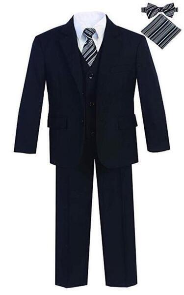 Boys formal Black regular suit (7 pcs)