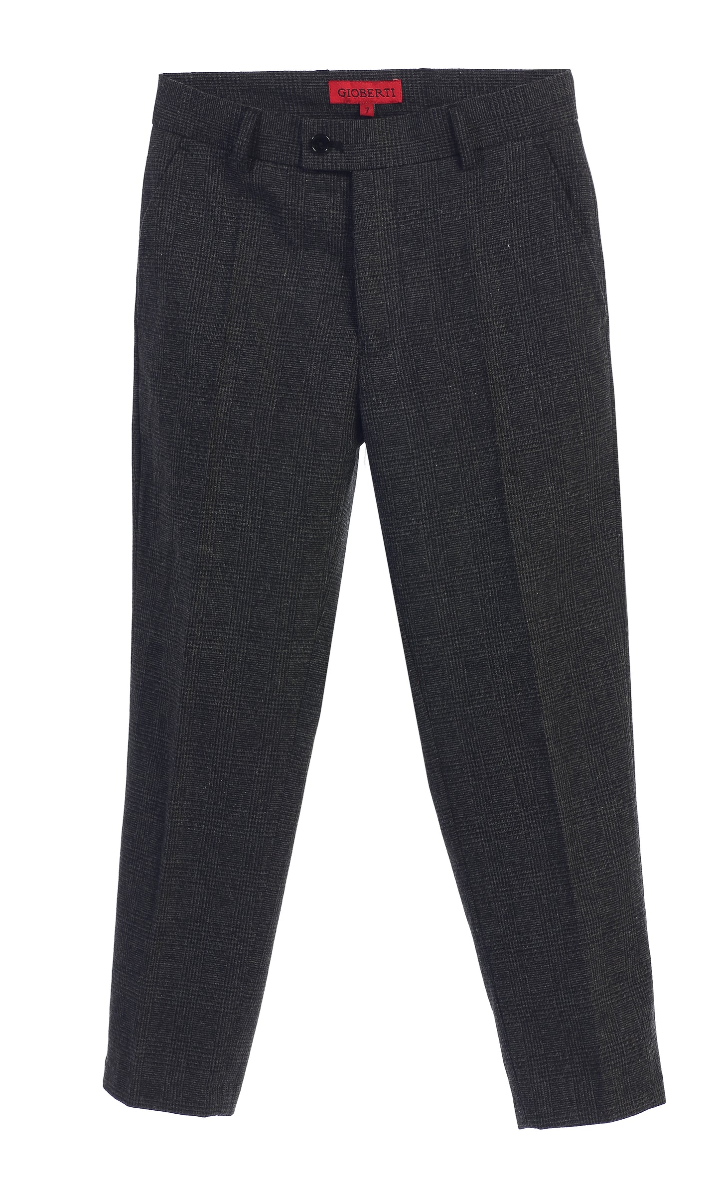 Boys 2 Piece Tweed Plaid Vest and Pants Set
