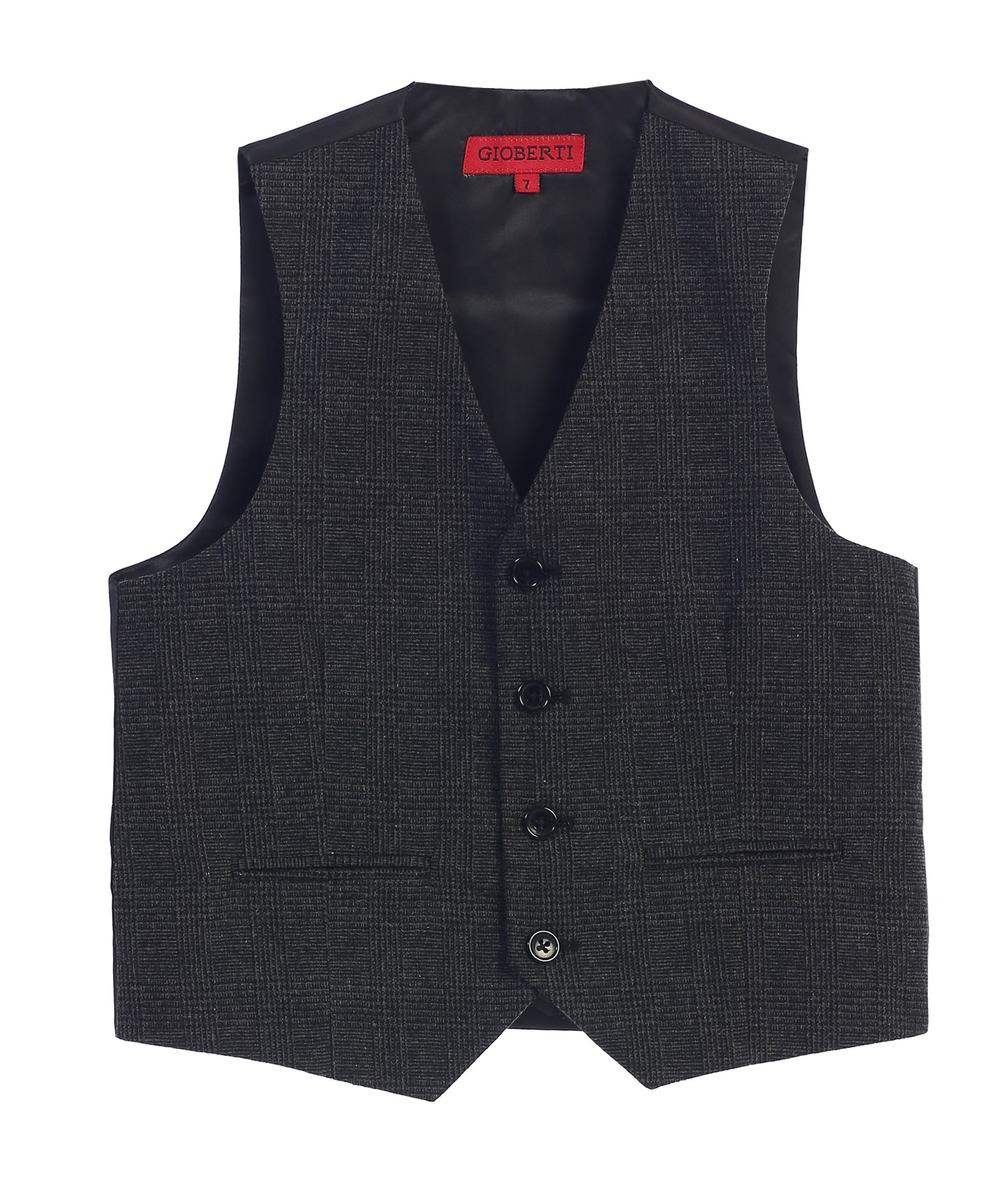 Boys 2 Piece Tweed Plaid Vest and Pants Set