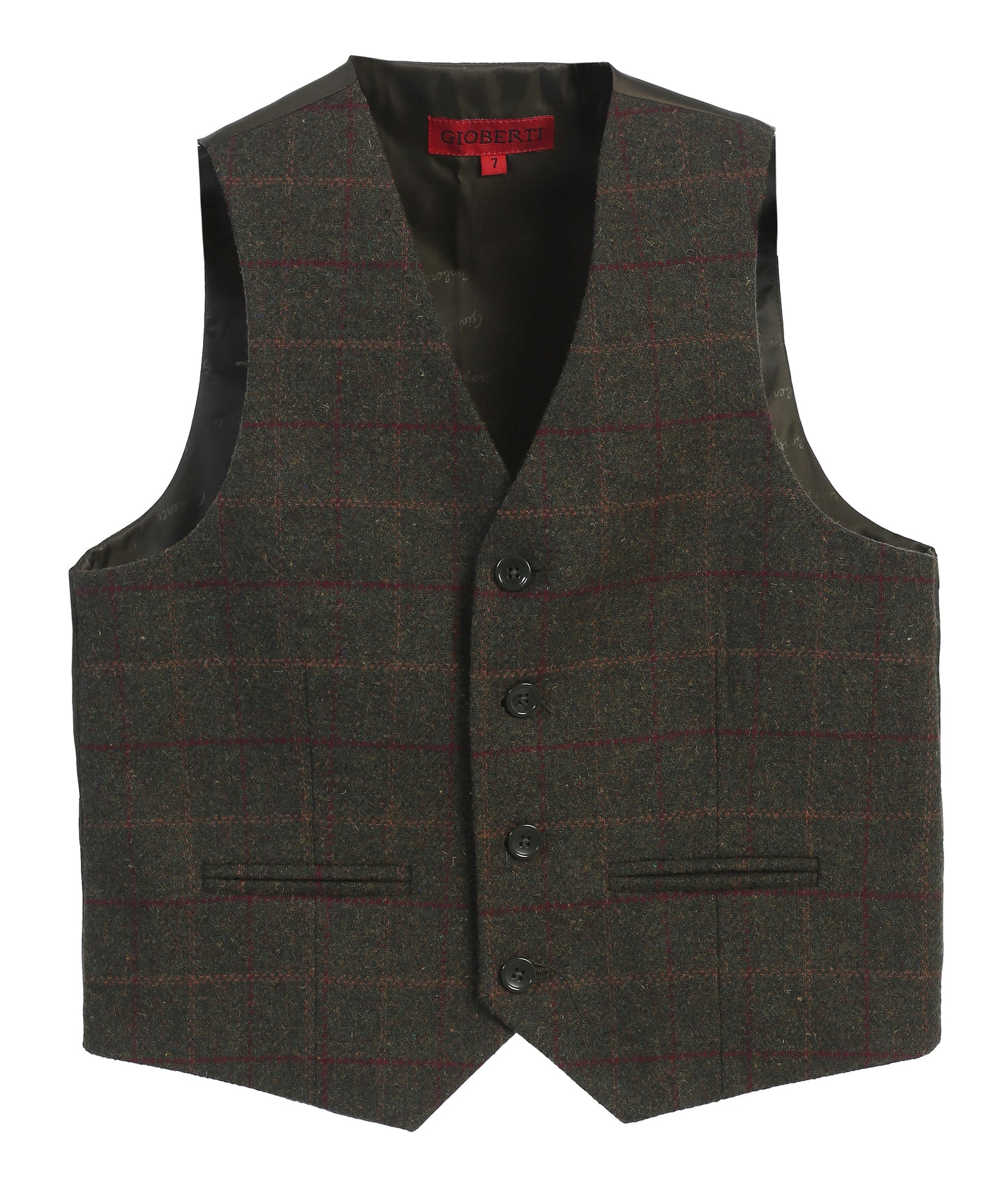 2 Piece Tweed Plaid Vest and Pants Set