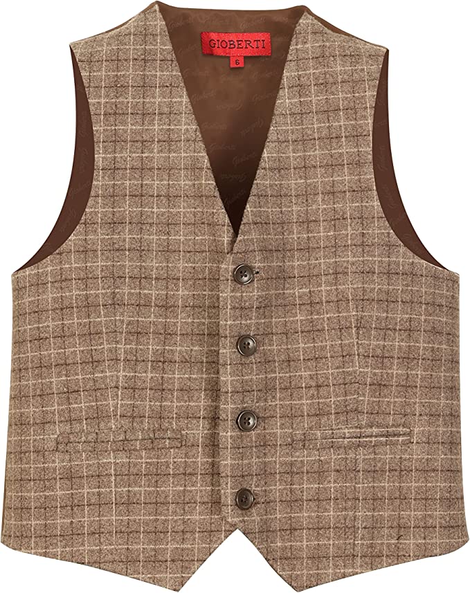 2 Piece Tweed Plaid Vest and Pants Set