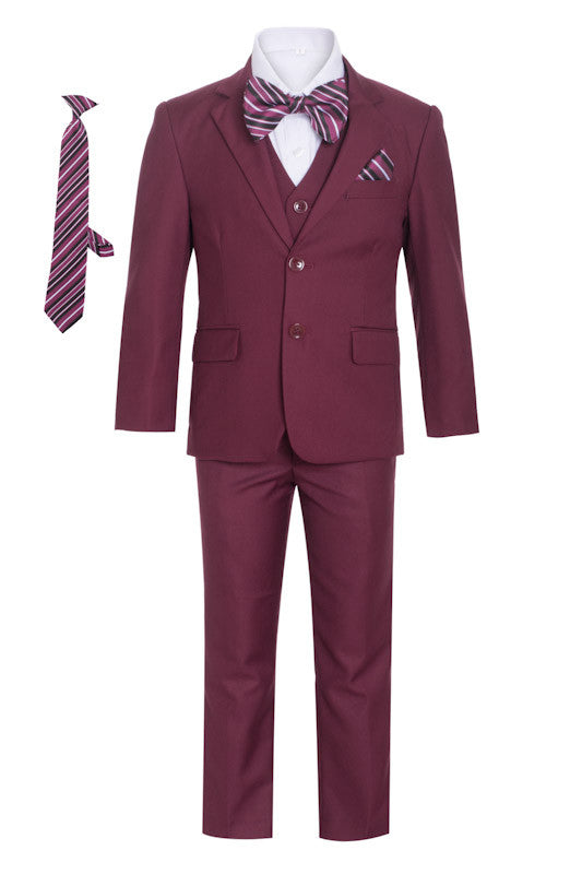 Boys formal Burgundy regular suit (7 pcs)