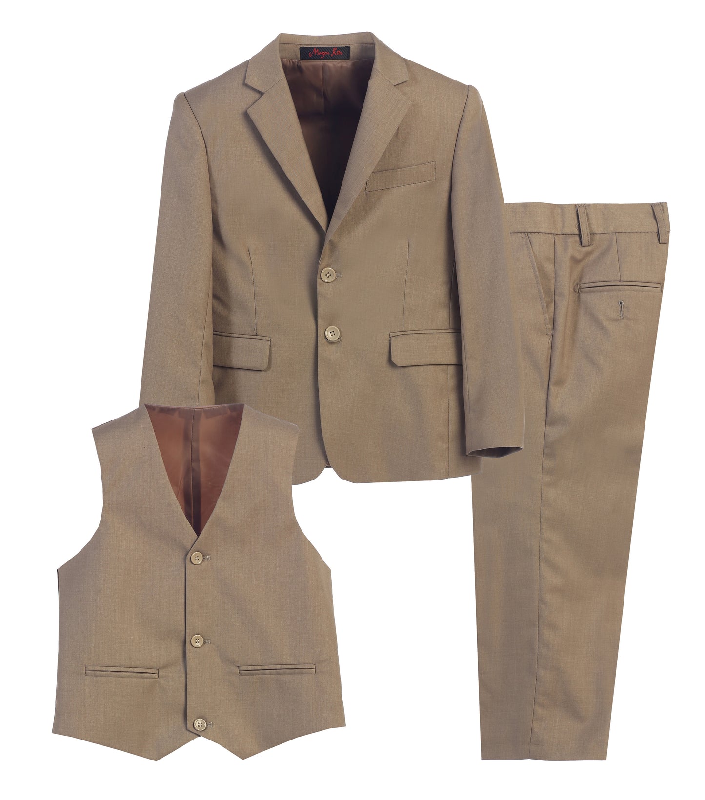 Boys formal Dark Khaki regular suit (7 pcs)