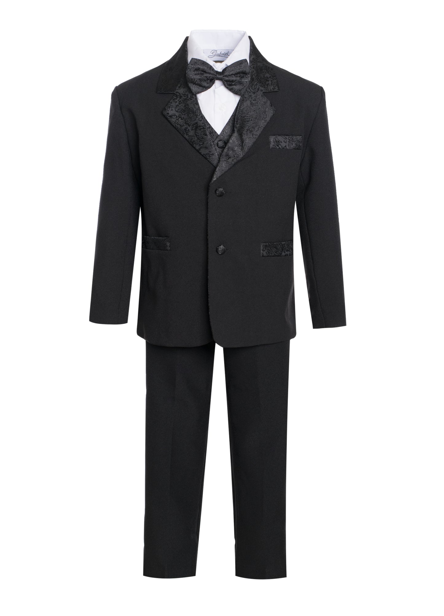 Boys formal tuxedo with bow tie (5 pcs)