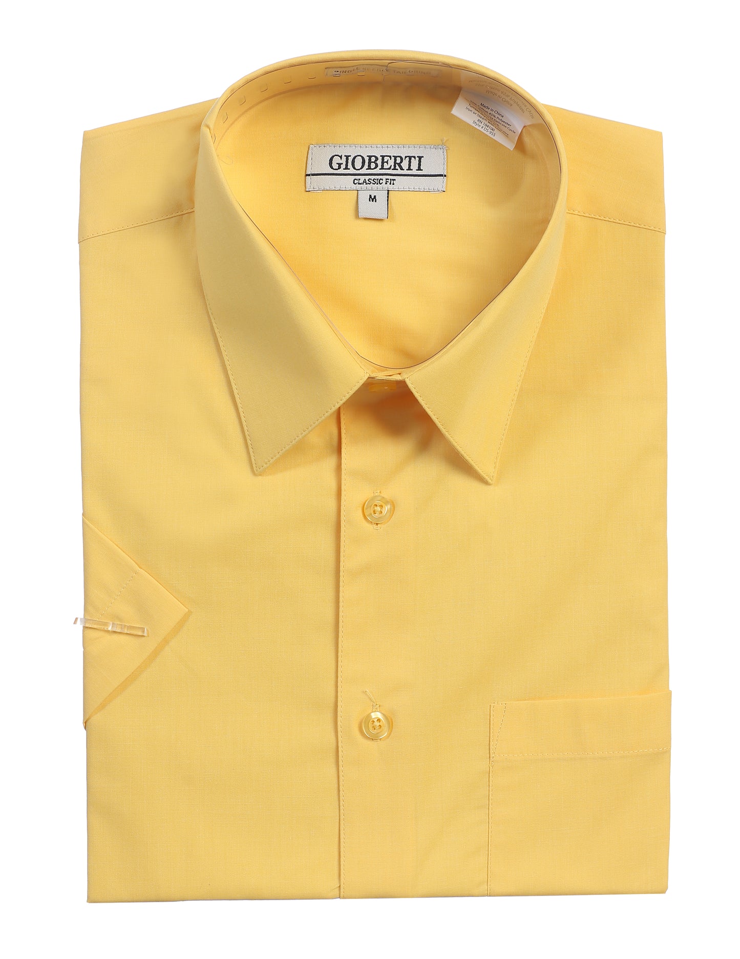 Men's Short Sleeve Solid Dress Shirt